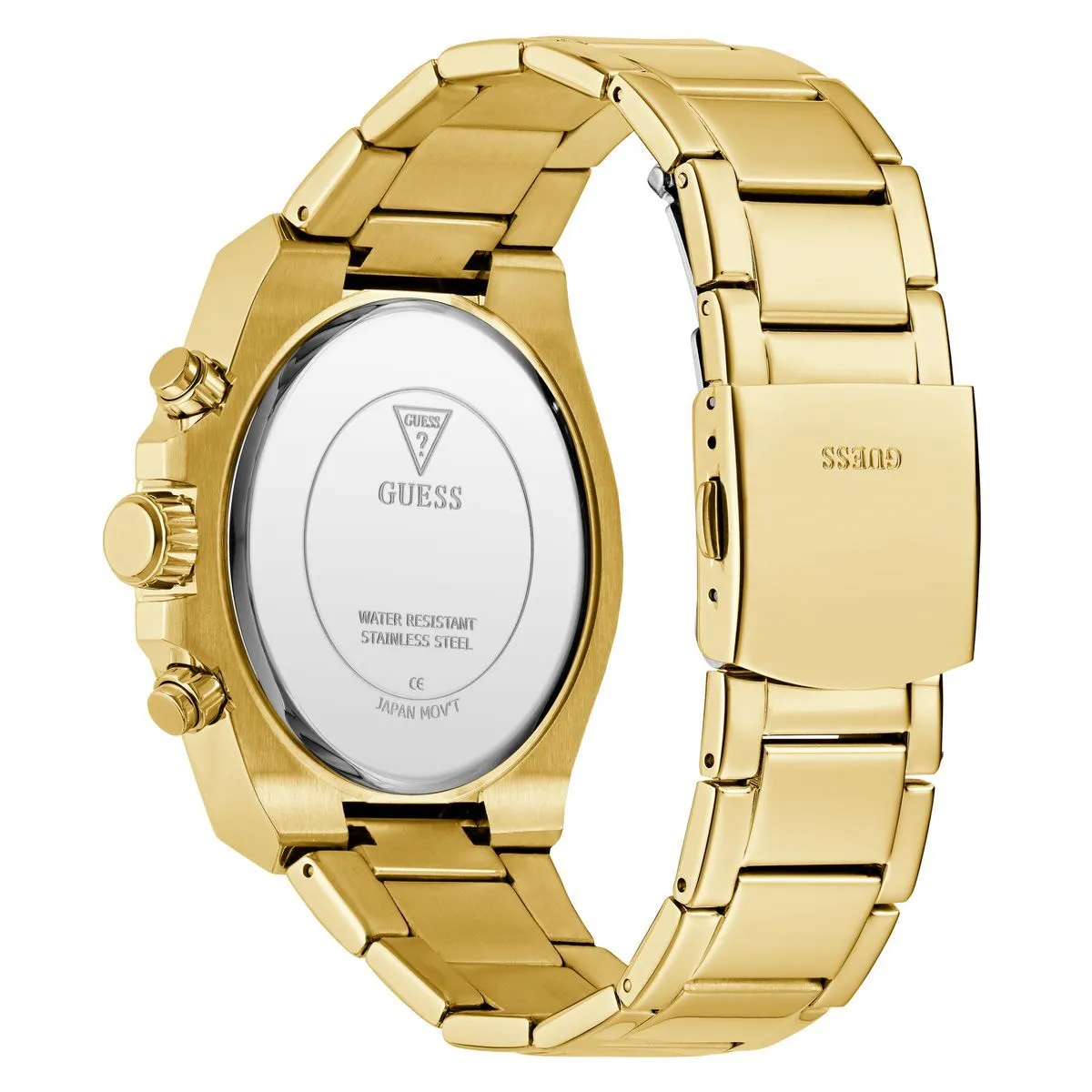 Goldfarbene Chronograph-Uhr mit Kristallakzenten
