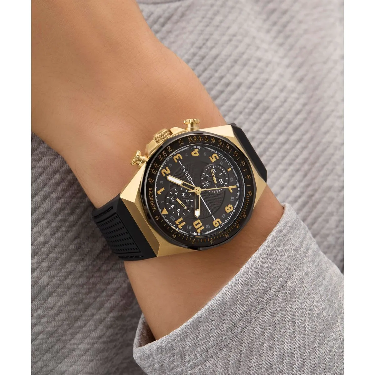 Chronographen-Uhr mit Gummiband
