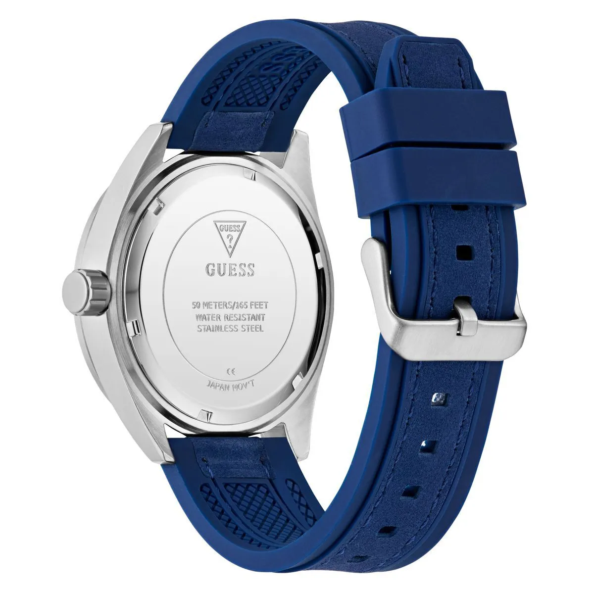 Blaue und silberne Casual-Armbanduhr