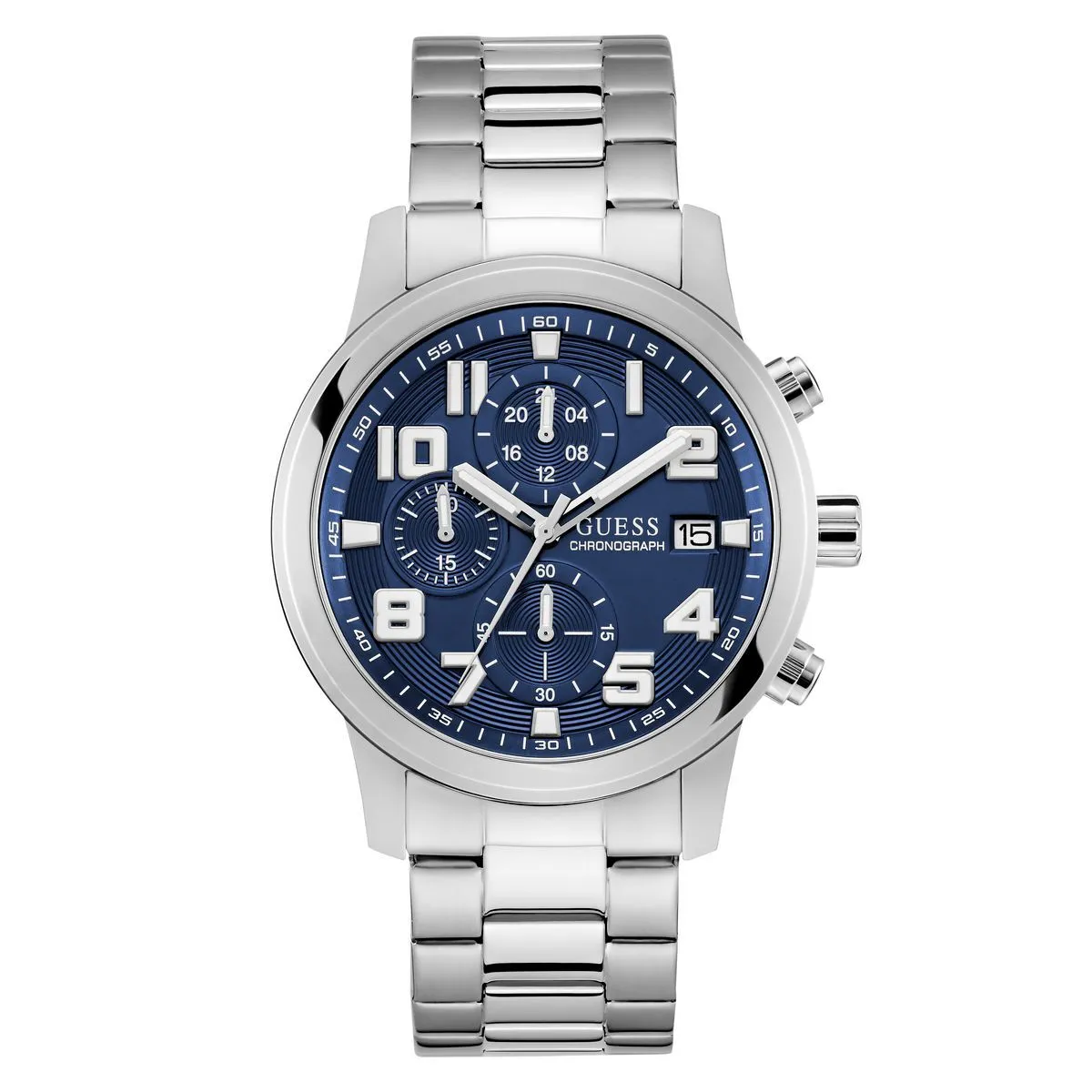 Edelstahl Blaue Chronographenuhr