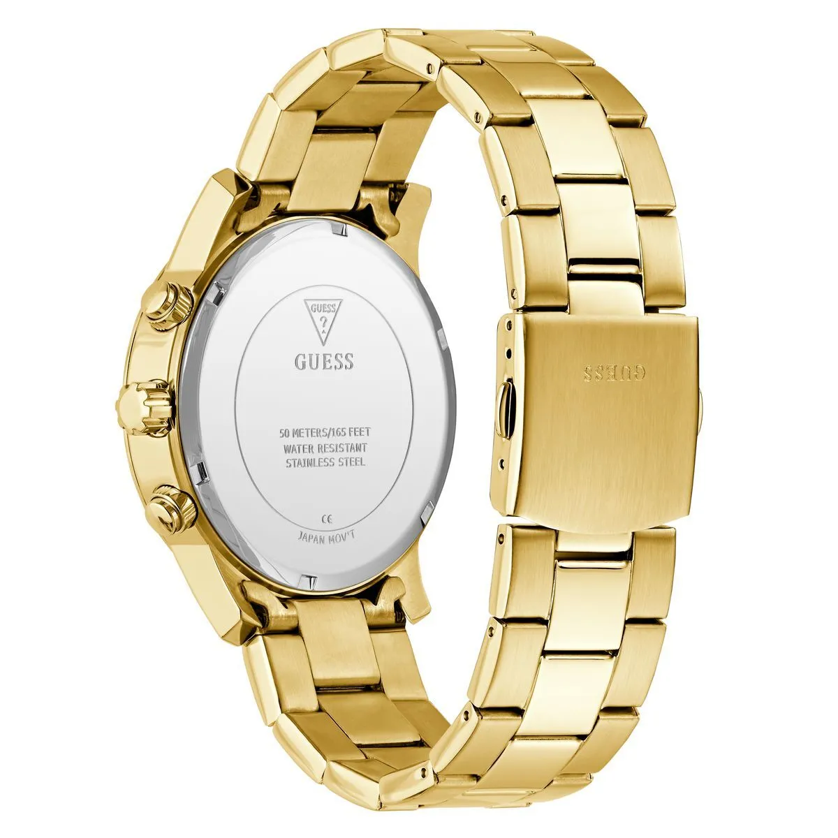 Goldfarbene Edelstahl-Chronographenuhr