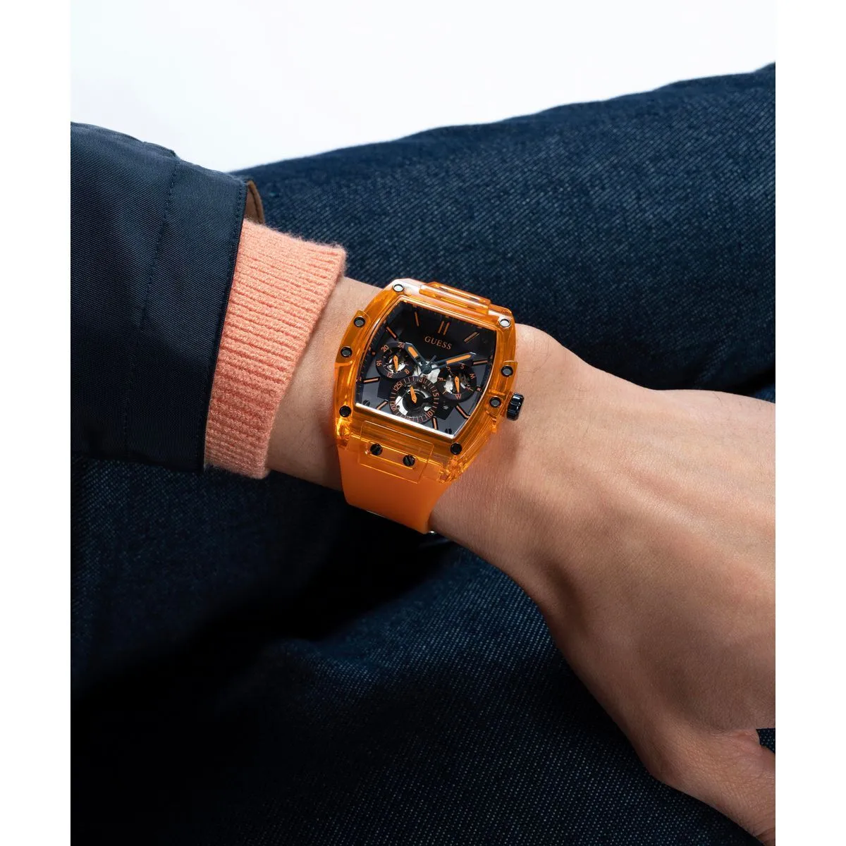 Phoenix Orange Quarz Analoguhr