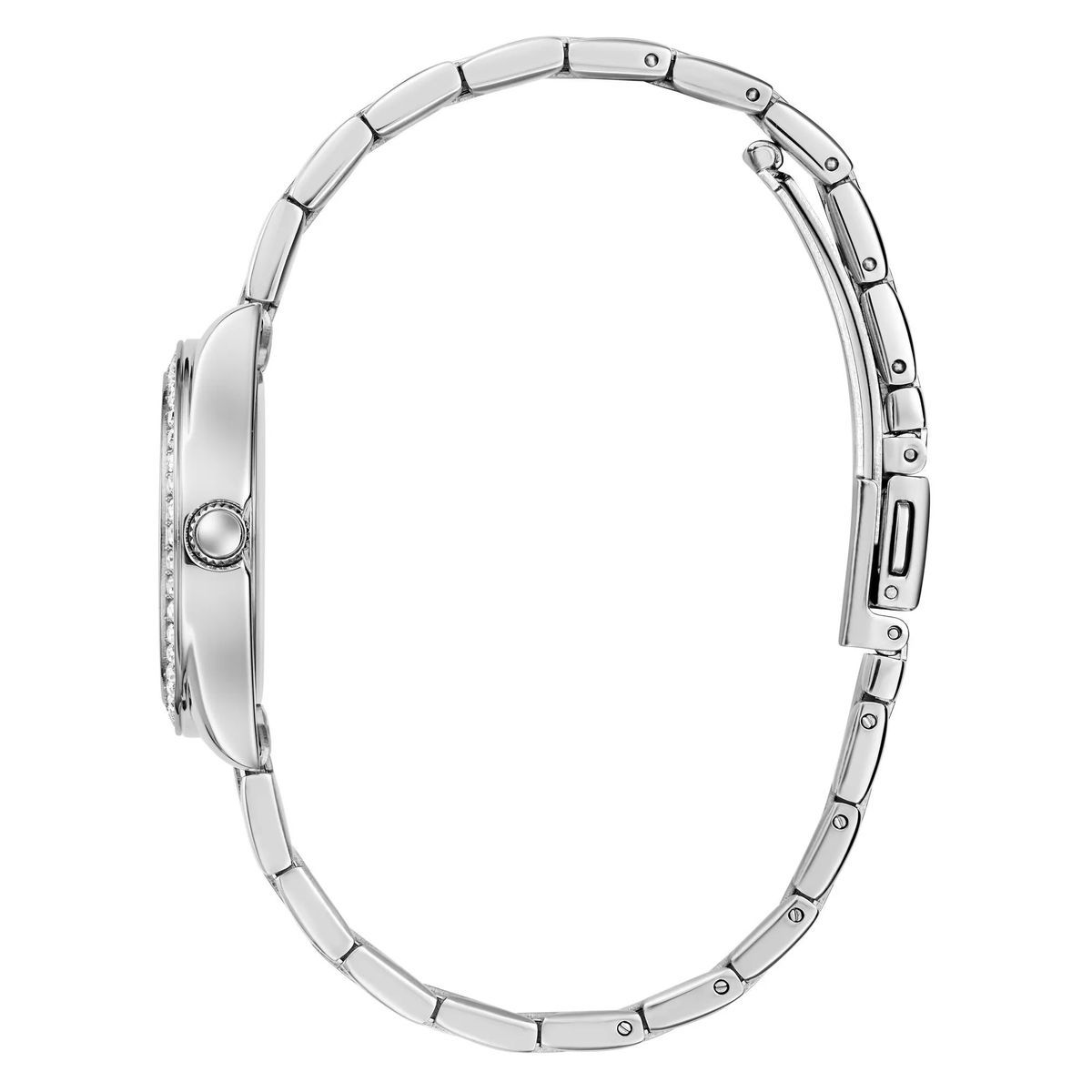 Silberfarbene Petite Kristall-Akzent-Uhr