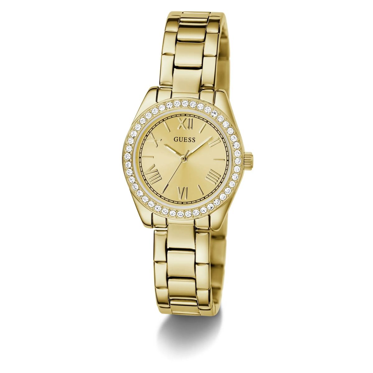 Goldfarbene Edelstahl-Armbanduhr