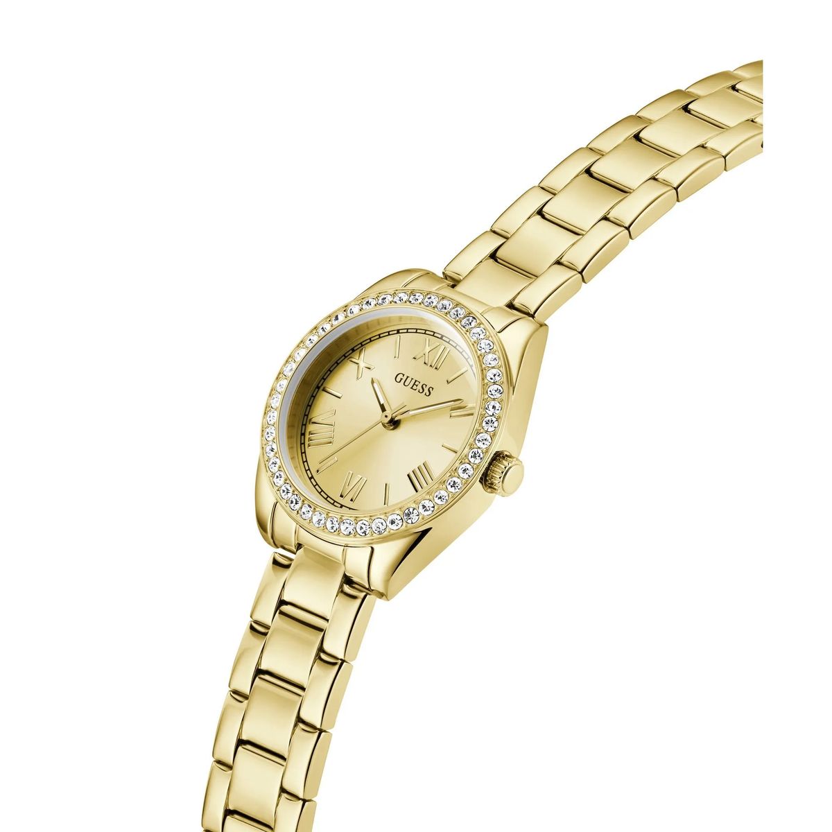 Goldfarbene Edelstahl-Armbanduhr