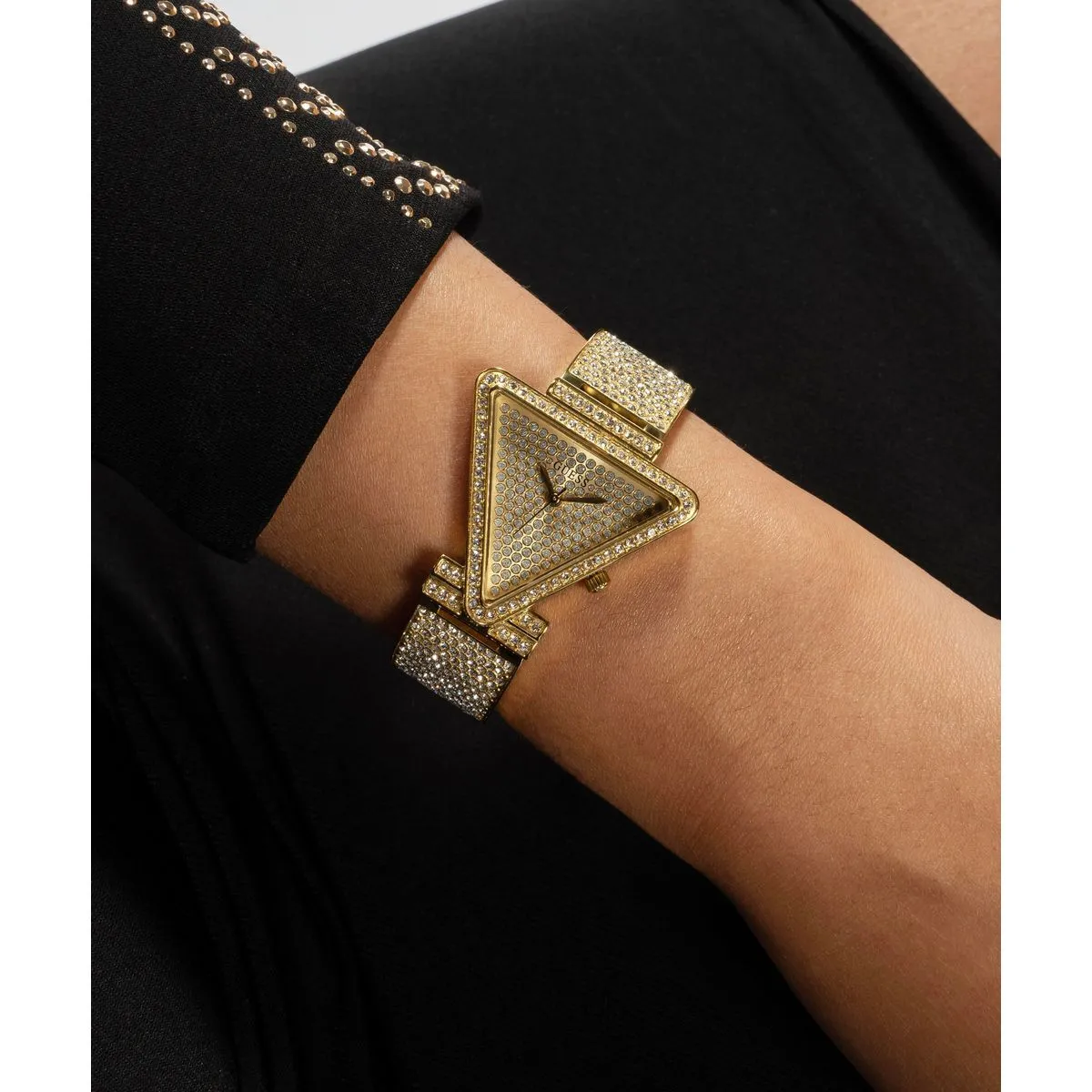 Guess Fame goldene Dreiecksuhr