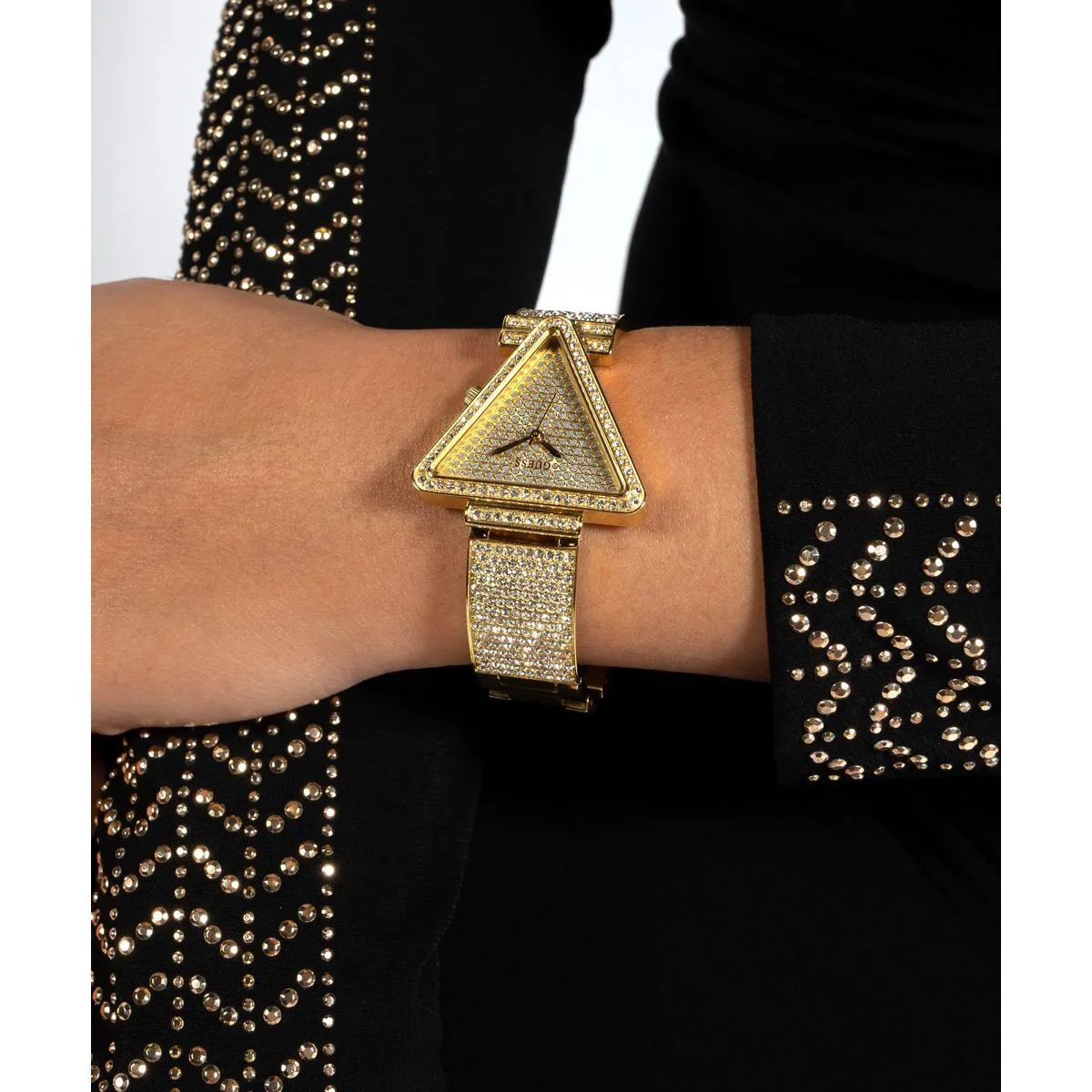 Guess Fame goldene Dreiecksuhr