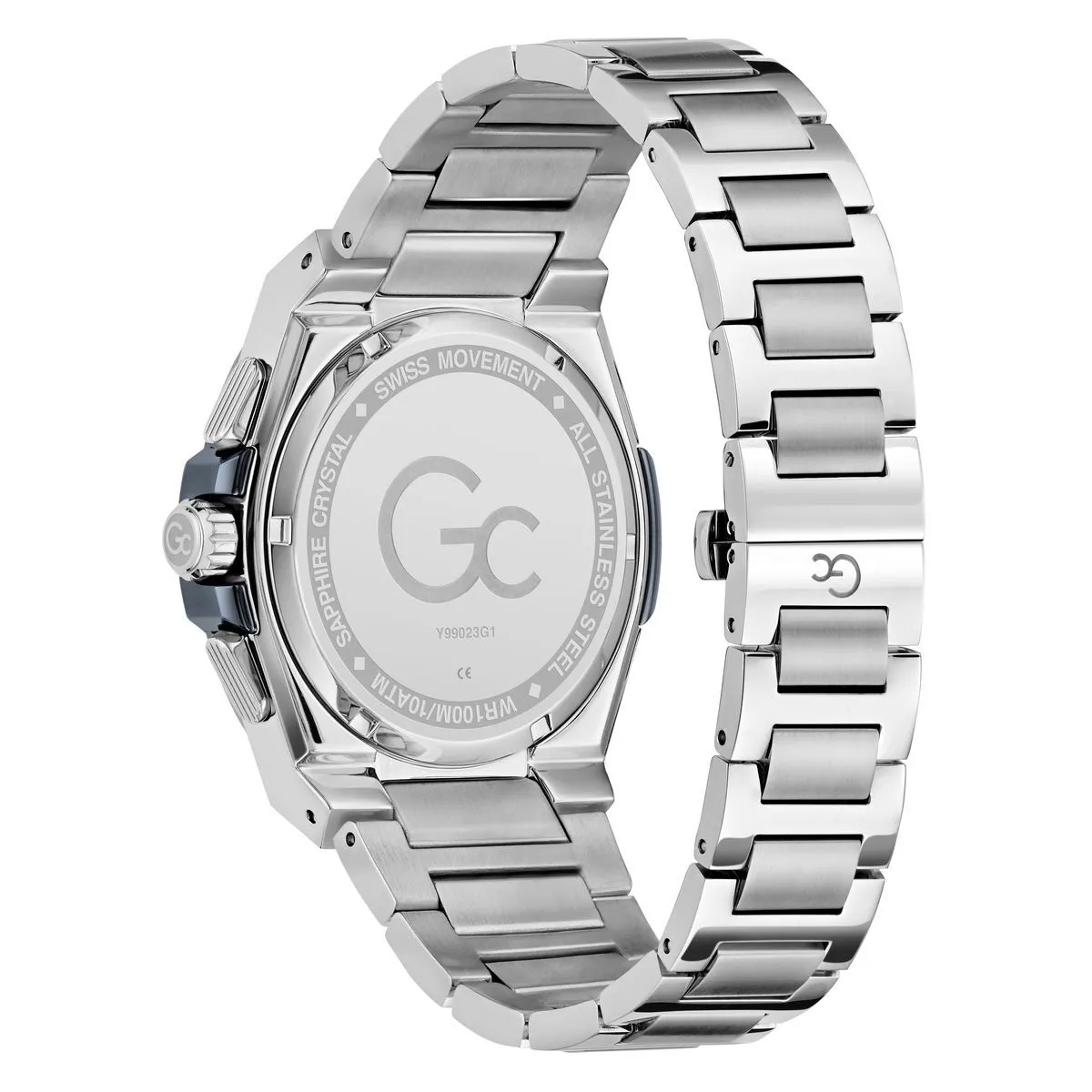 Silberne Edelstahl-Chronographenuhr
