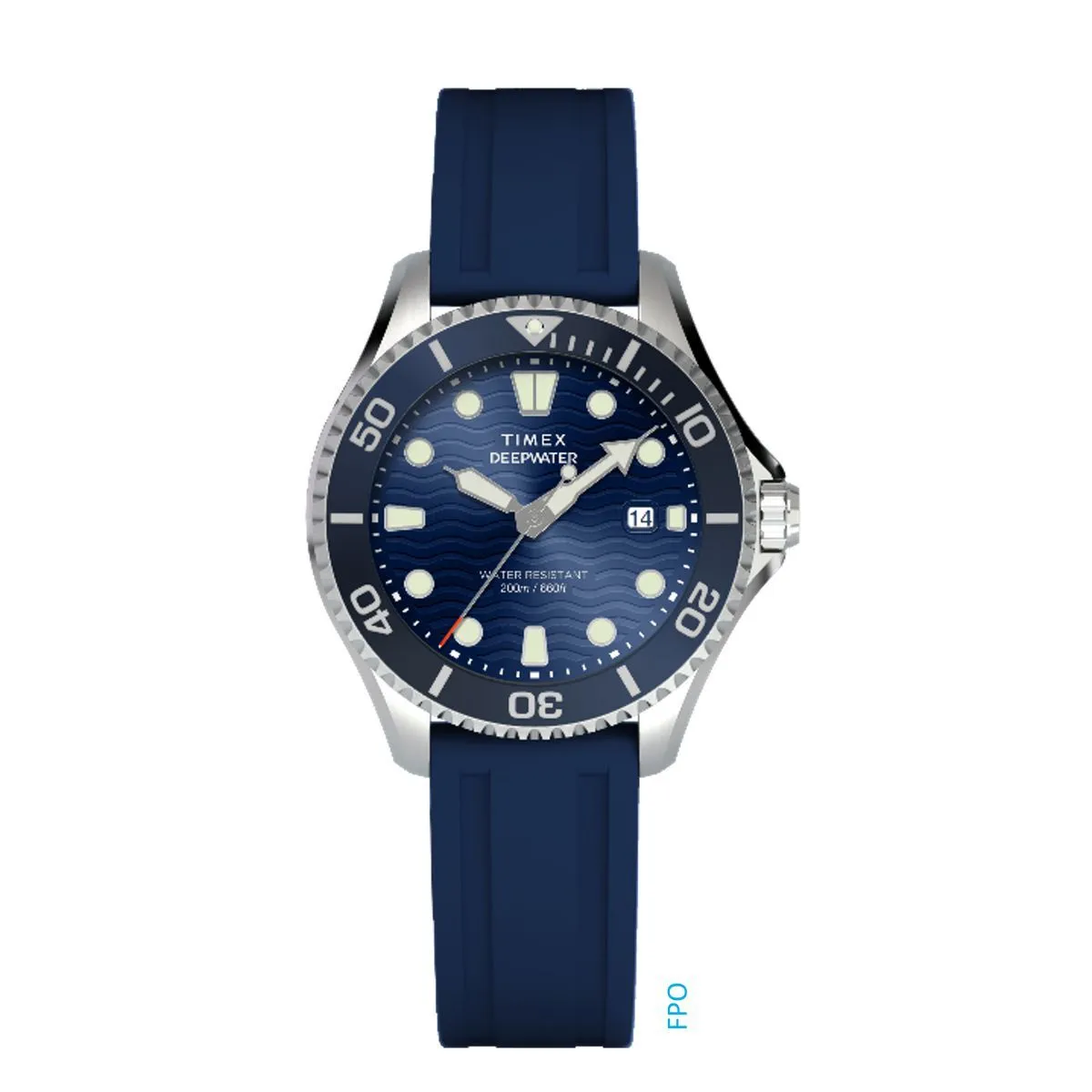 Deep Water Meridian Blaue Taucheruhr