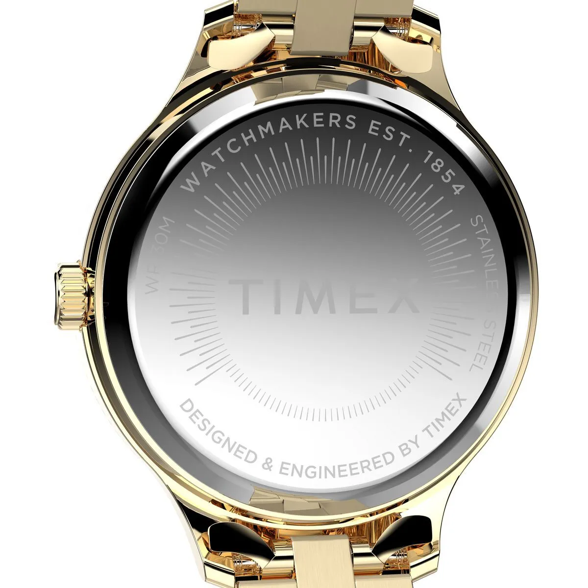 Goldfarbene Analog-Uhr mit Strukturzifferblatt