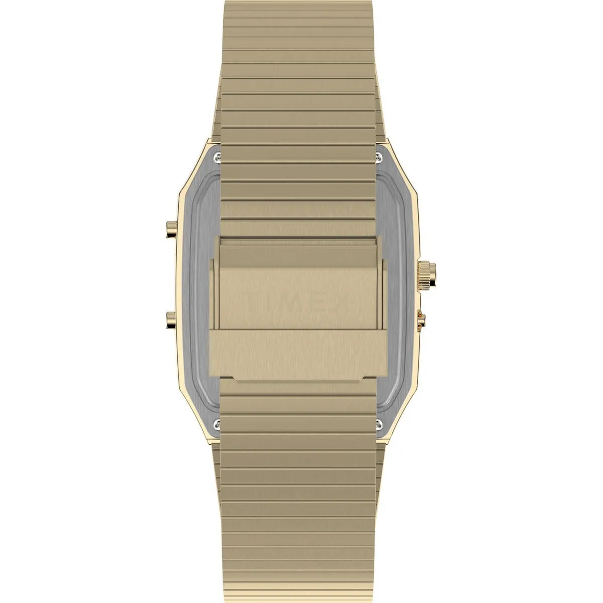 Goldfarbene Analog-Digital-Uhr