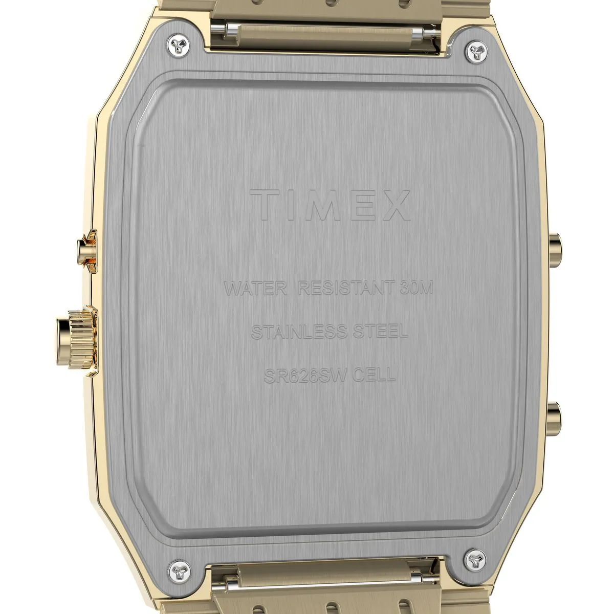 Goldfarbene Analog-Digital-Uhr