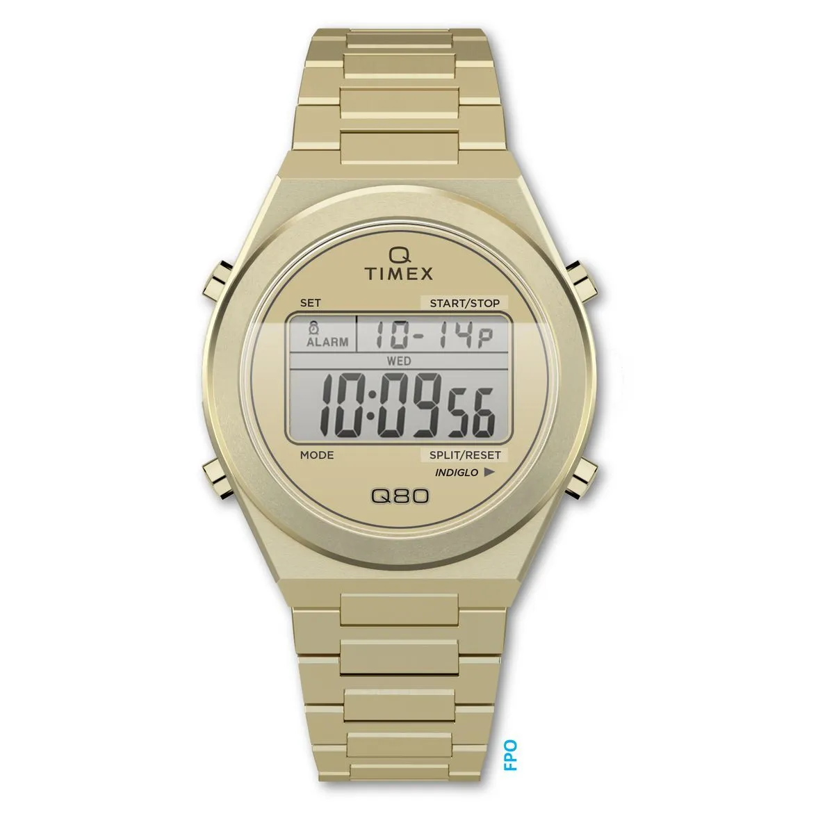 Digitaluhr Q Timex Q80 in Goldton