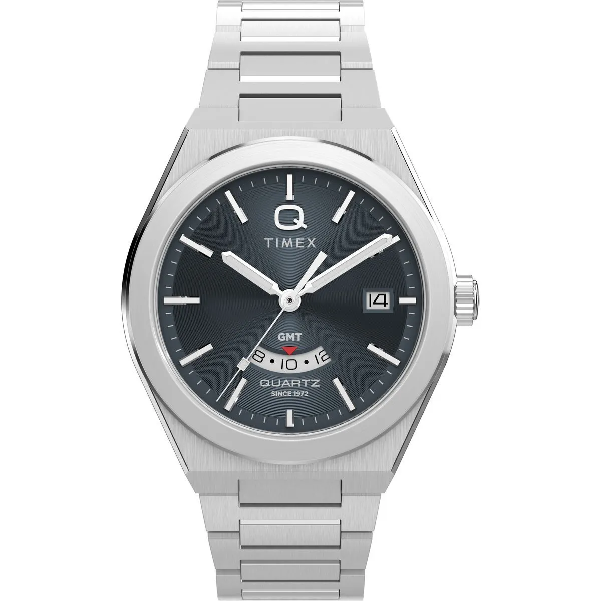 GMT-Quarzuhr aus Edelstahl