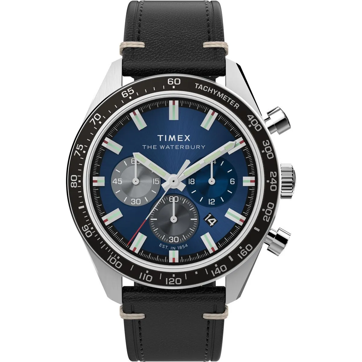 Klassische Chronographenuhr mit Lederarmband