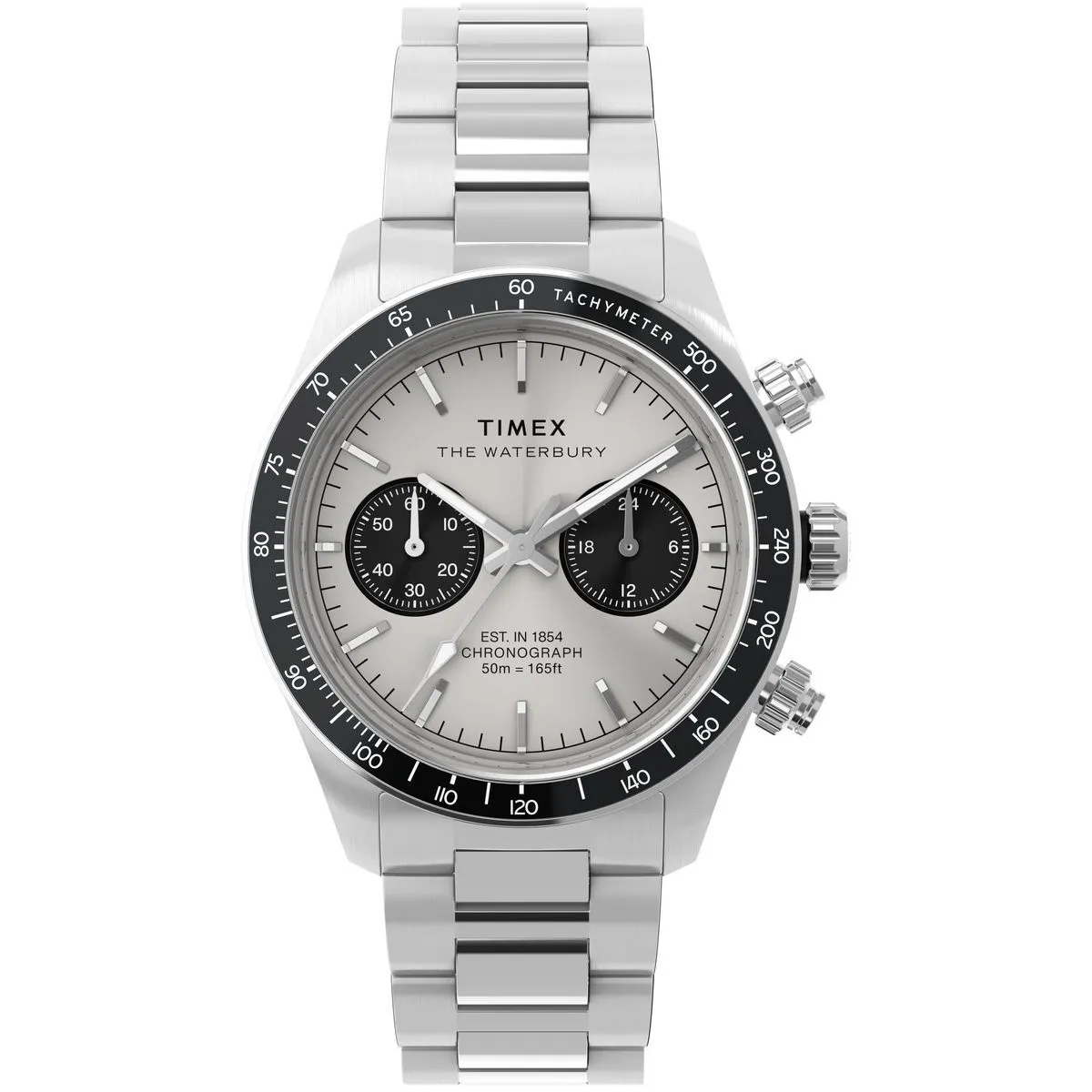 Silberne Chronograph Edelstahl Uhr