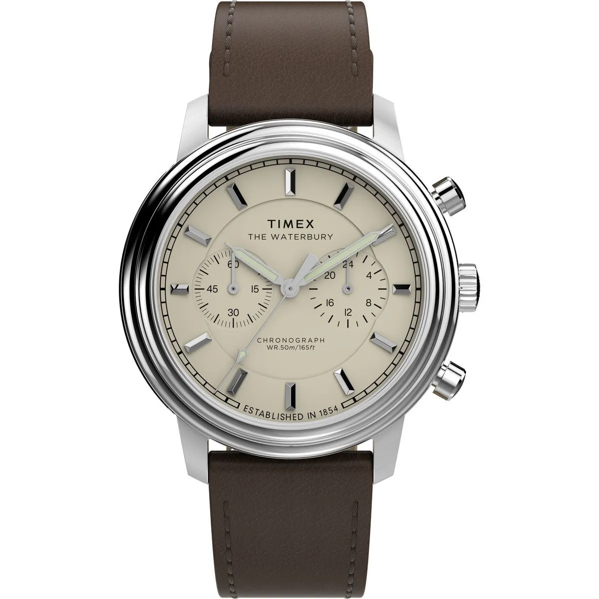 Elegante Chronograph Uhr mit Lederarmband