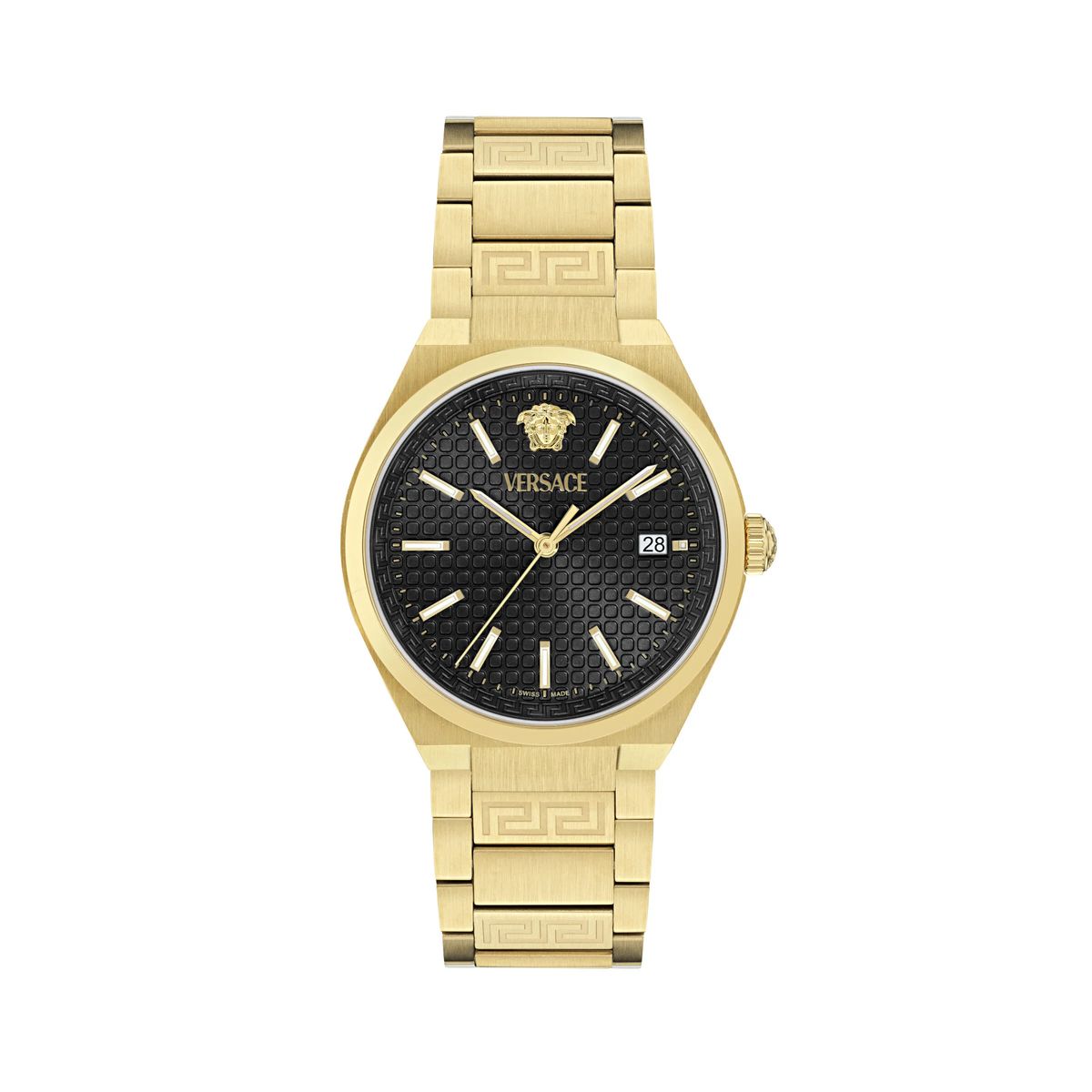 Goldfarbene Analog-Uhr aus Edelstahl