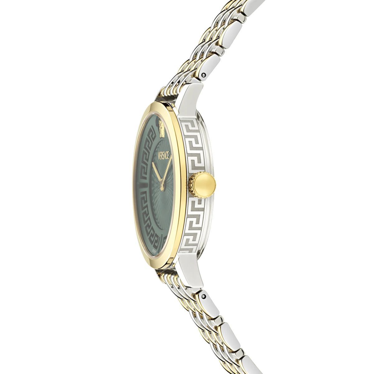 Grün Zifferblatt Zweifarbige Uhr