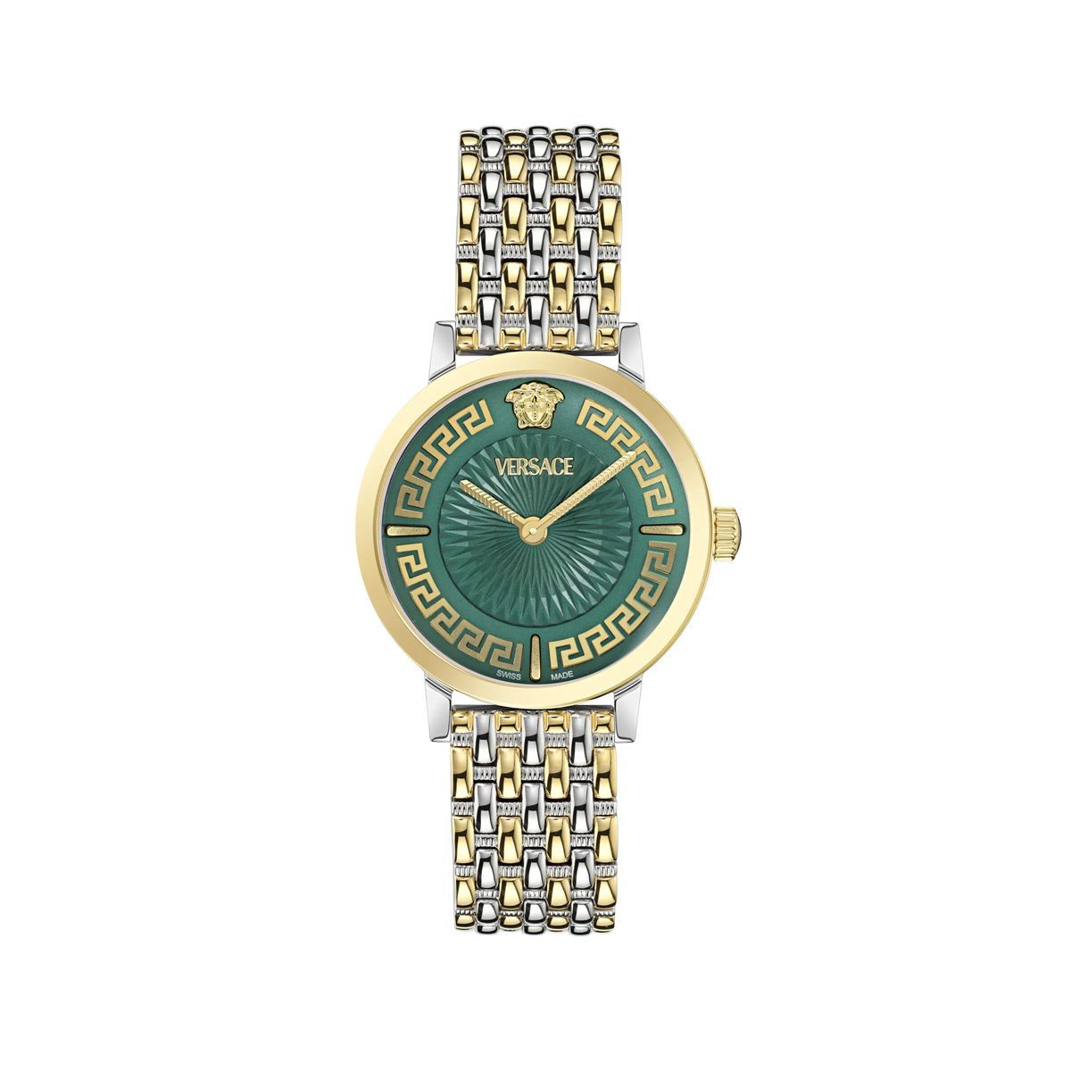 Grün Zifferblatt Zweifarbige Uhr