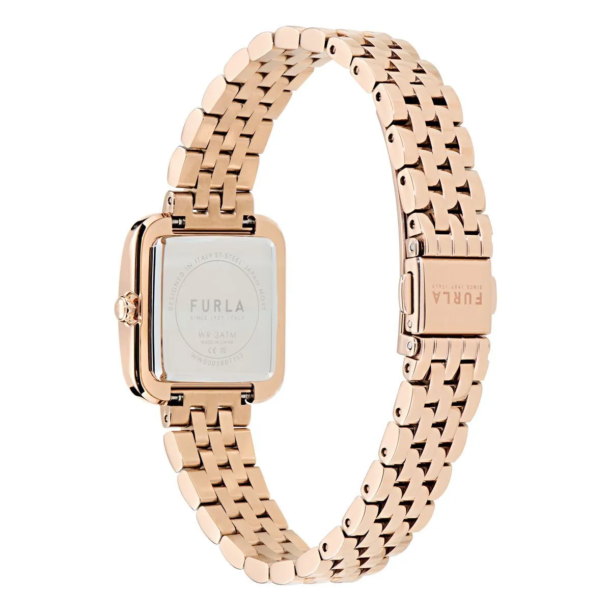 Elegante roségoldene, quadratische Armbanduhr