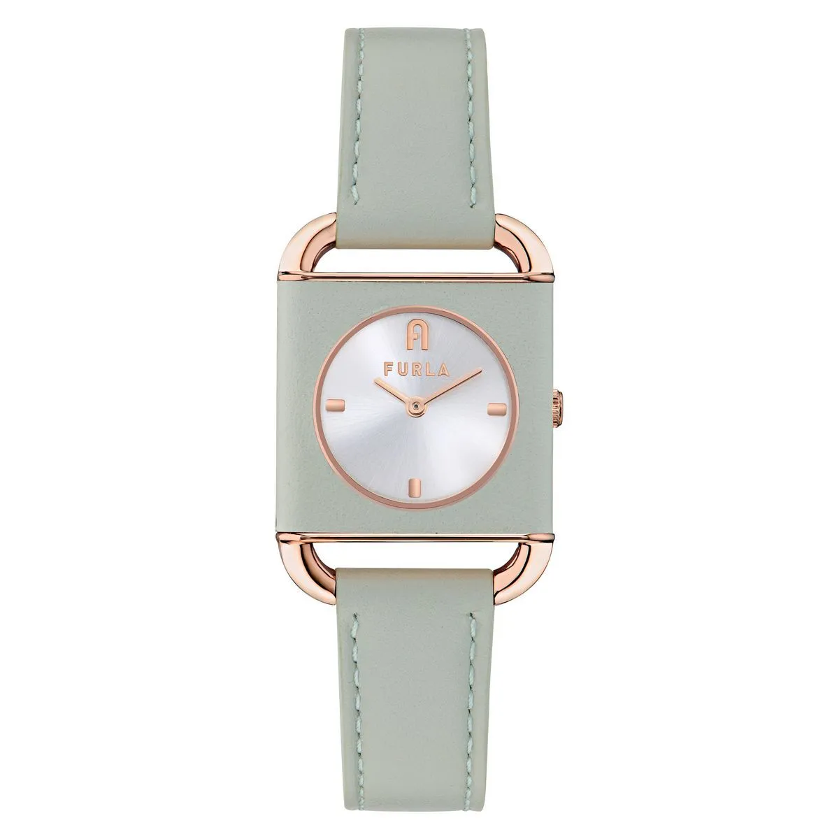 Minimalistische rechteckige Uhr mit Lederarmband