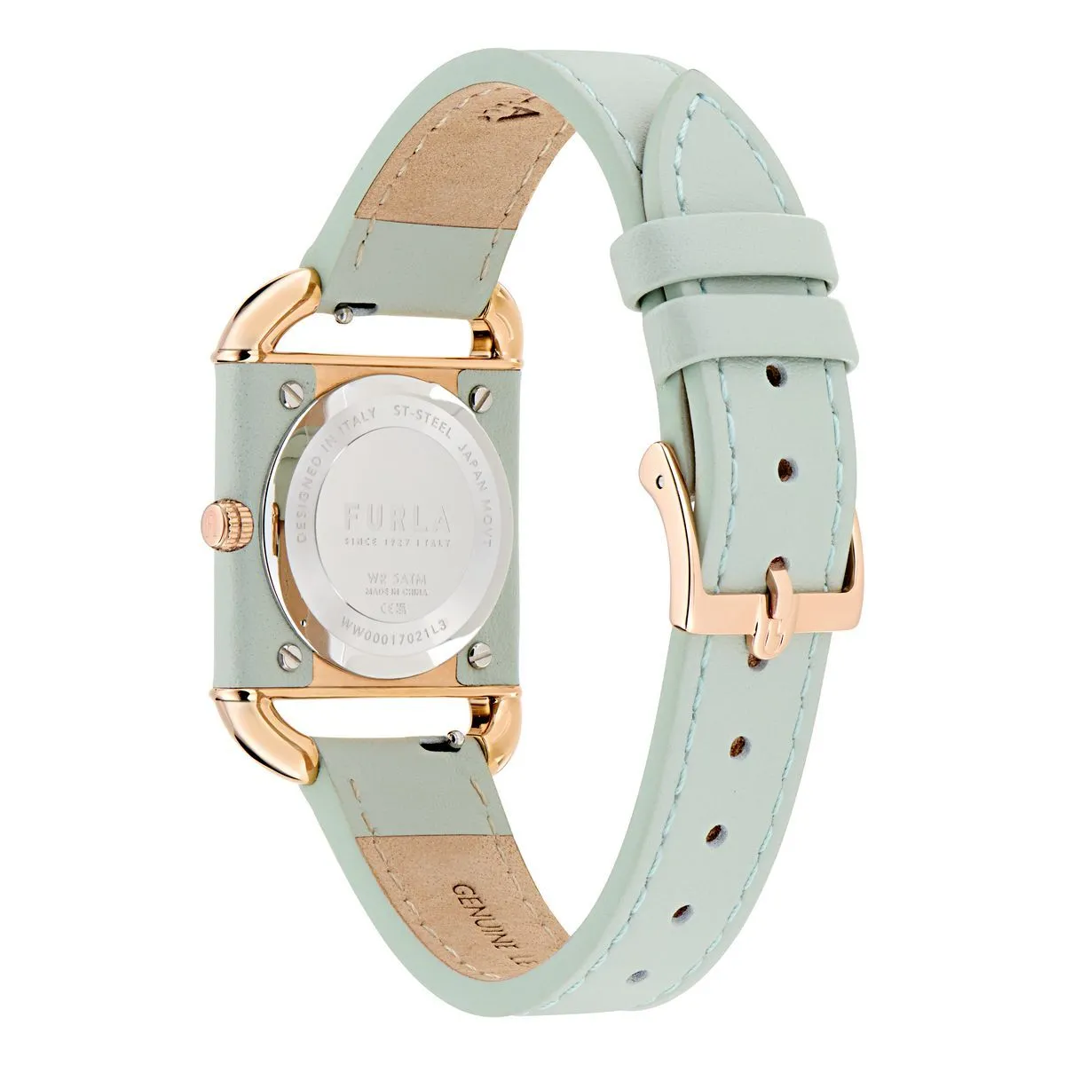Minimalistische rechteckige Uhr mit Lederarmband