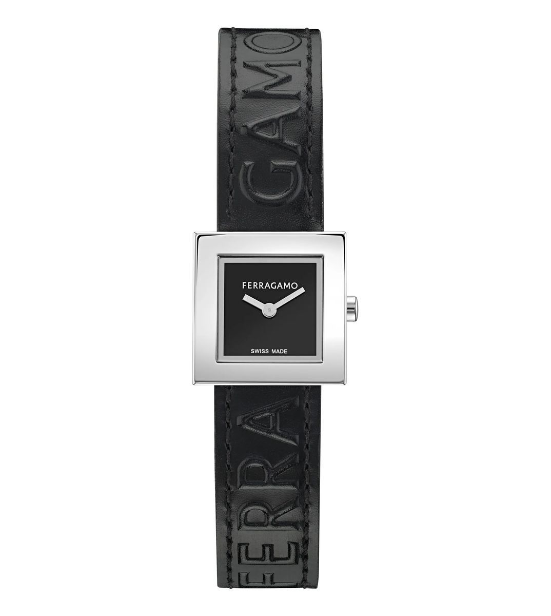 Quadratische Lederarmbanduhr