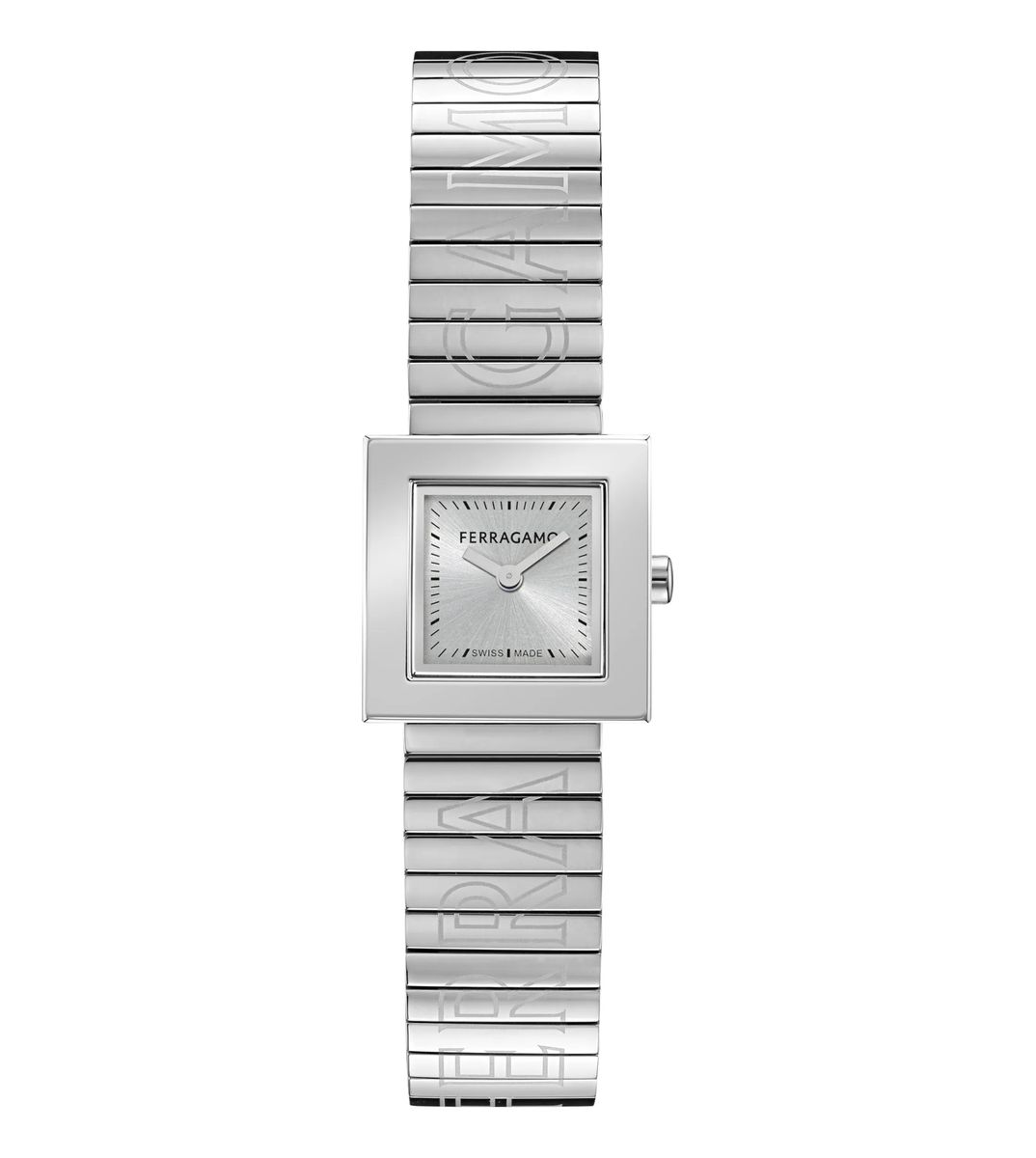 Quadratische Silberfarbene Armbanduhr
