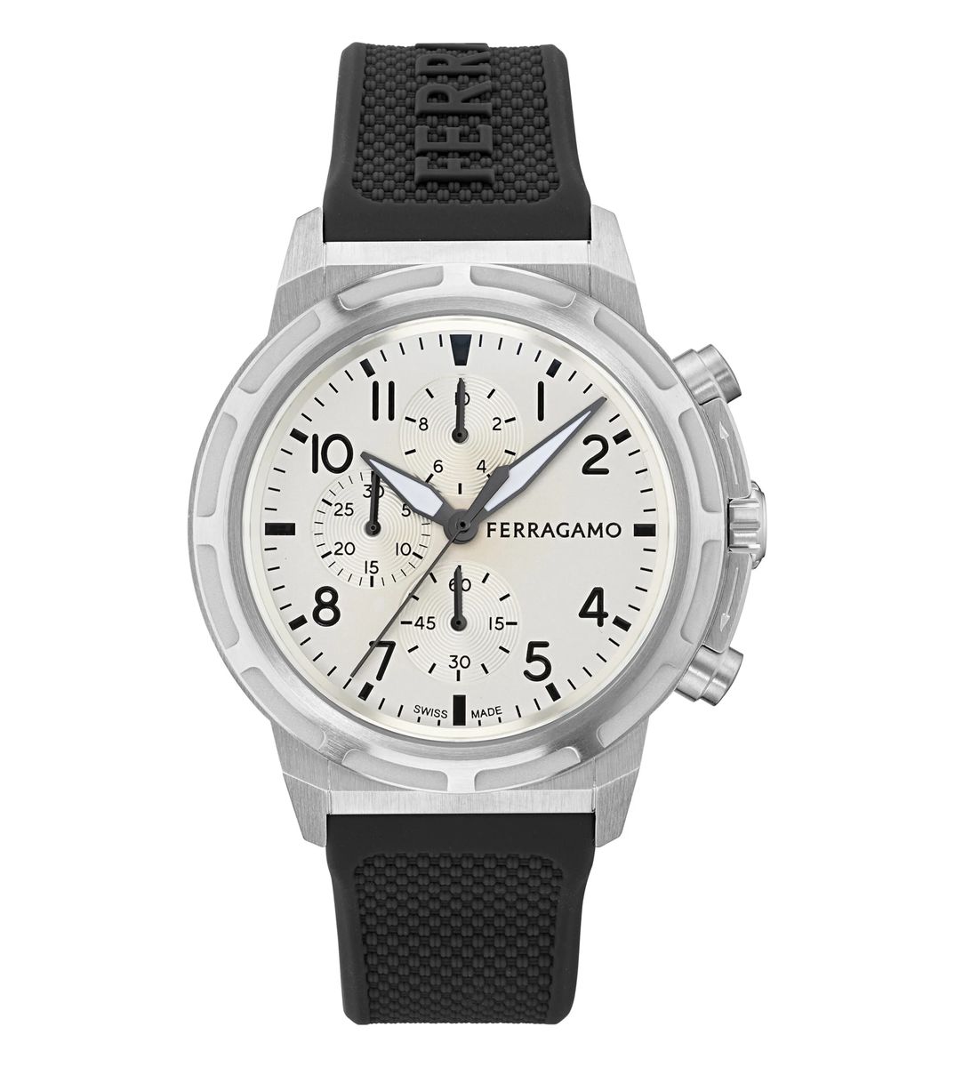 Moderne Chronographenuhr mit Kautschukarmband