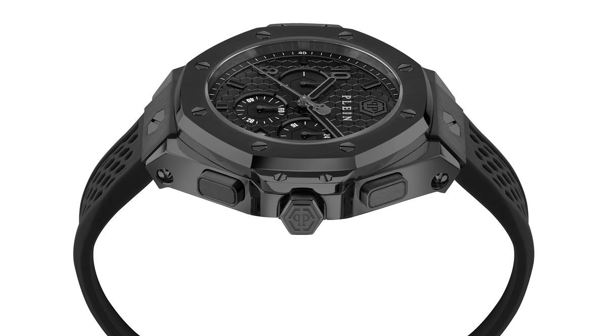 Elegante schwarze Chronographenuhr