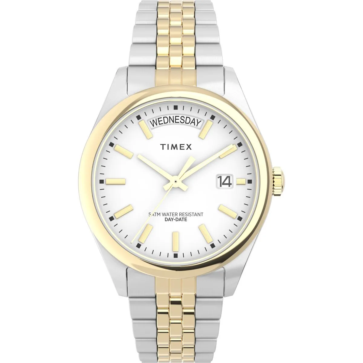 Zweifarbige Day-Date Analog Uhr