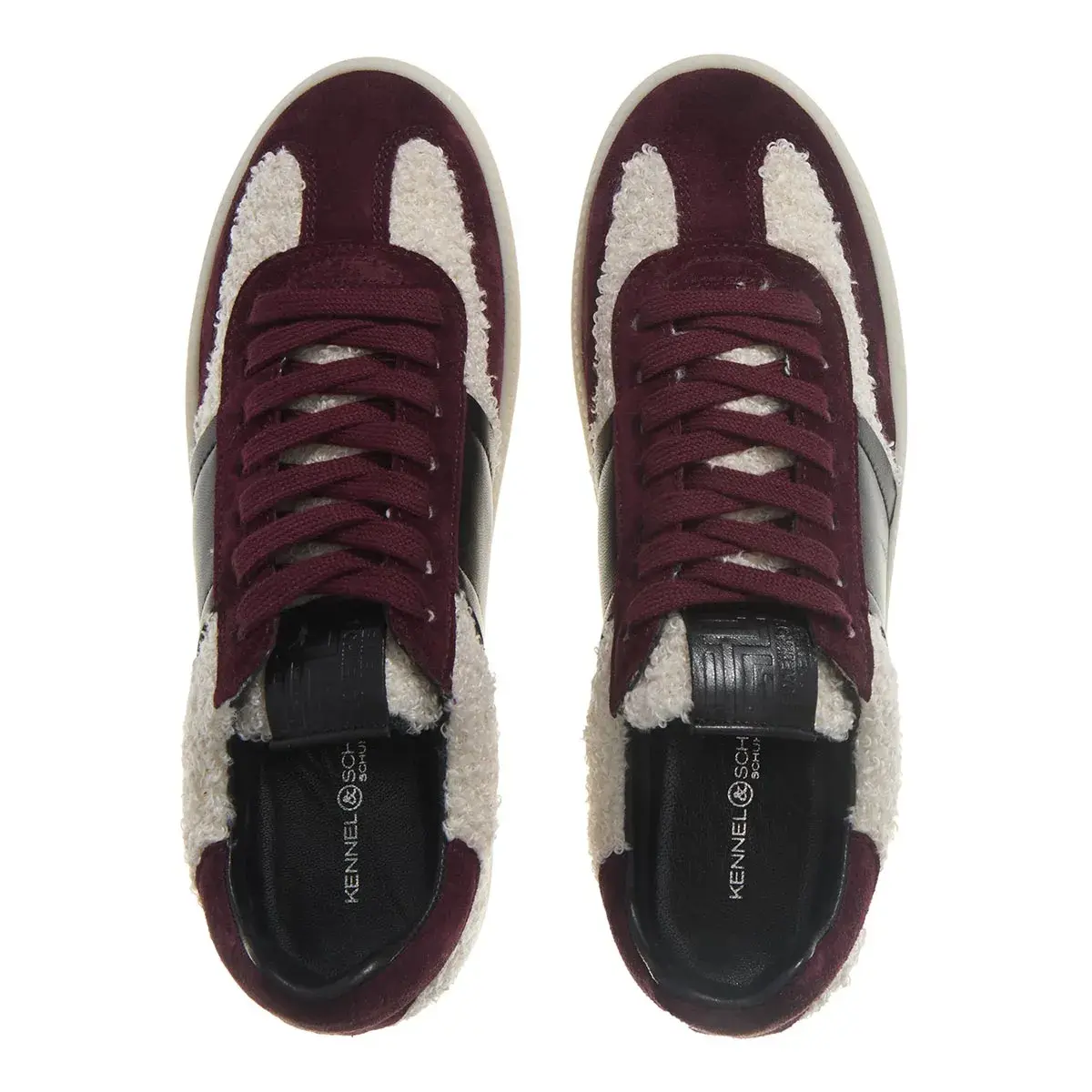 Farbblock-Sneaker mit Lederstreifen