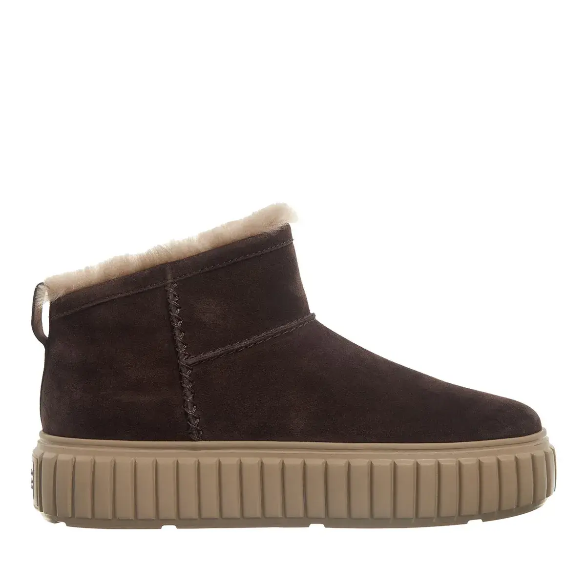 Braune Wildleder Plateau Stiefeletten