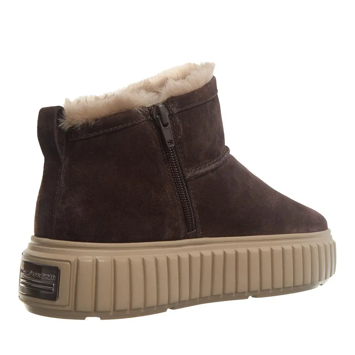 Braune Wildleder Plateau Stiefeletten
