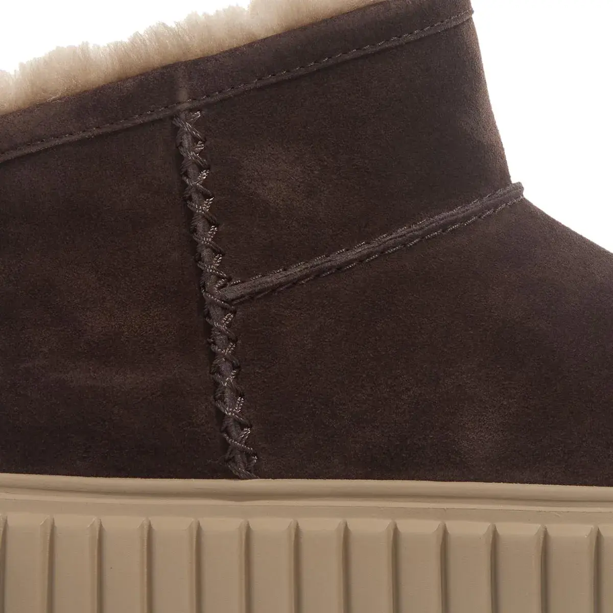 Braune Wildleder Plateau Stiefeletten