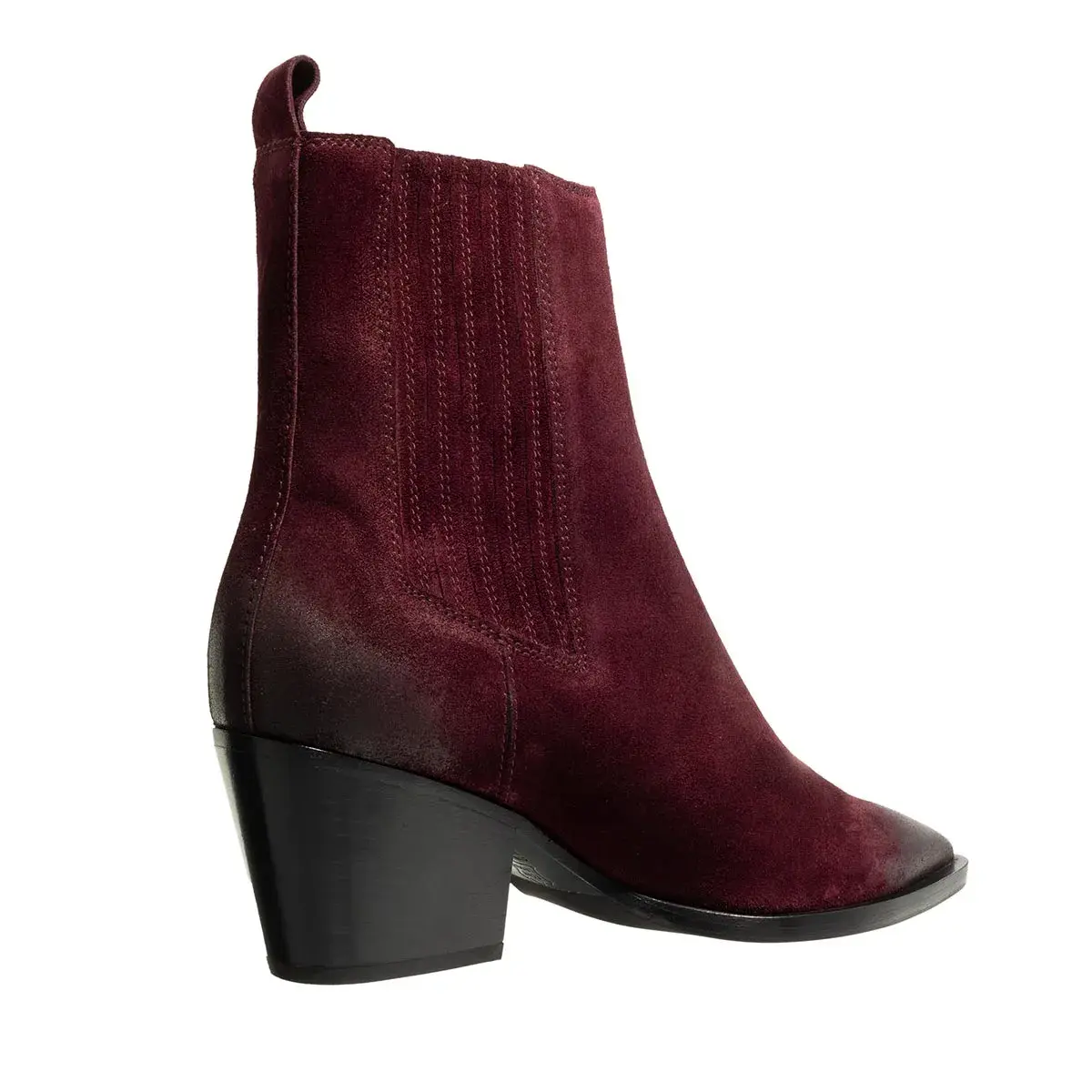 Burgunderrote Wildleder Western Stiefeletten