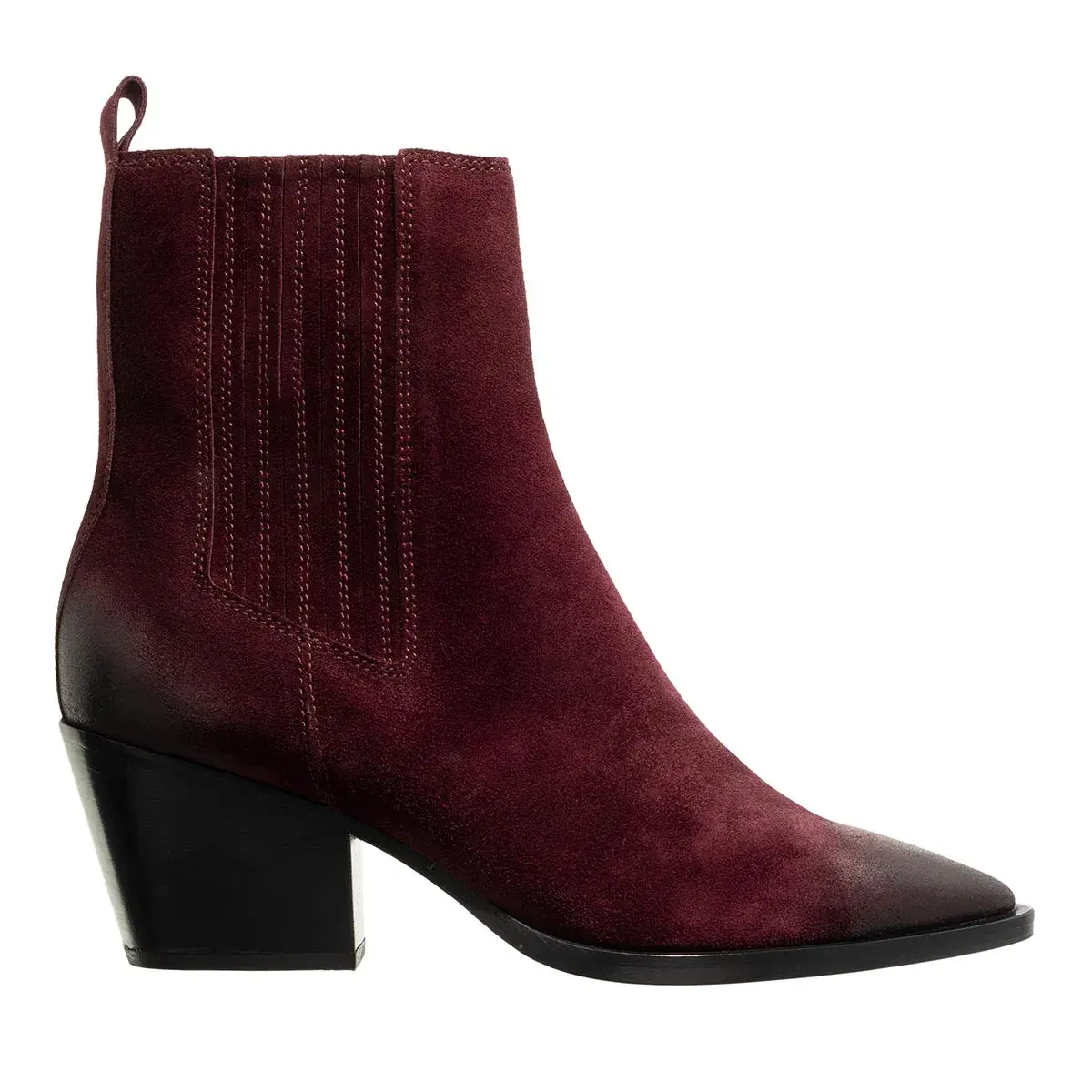 Burgunderrote Wildleder Western Stiefeletten