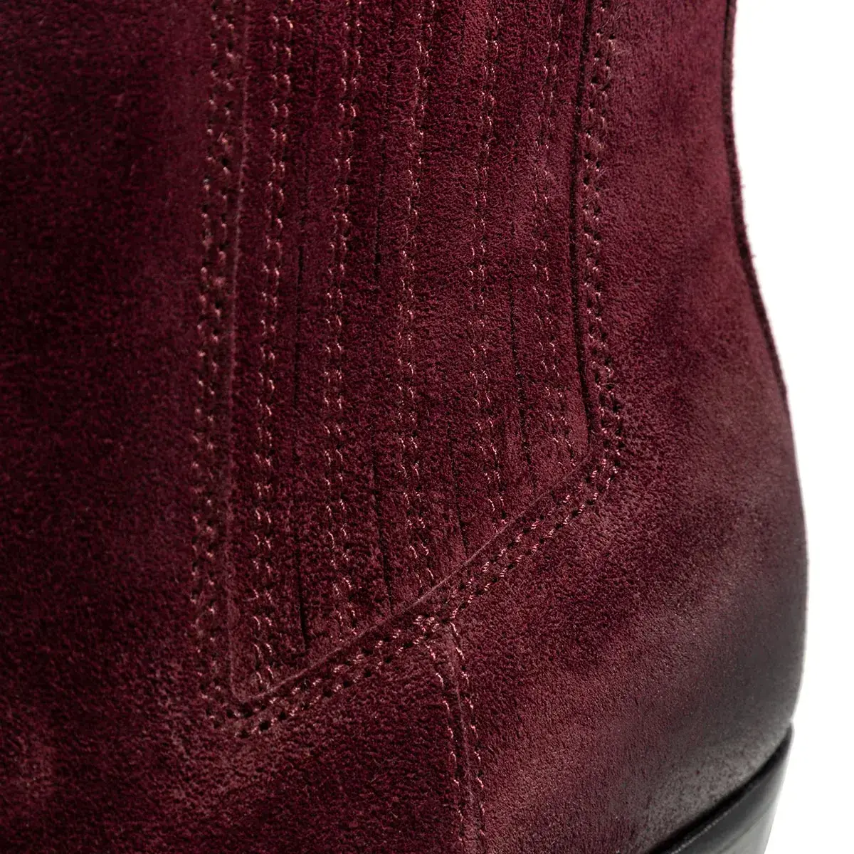 Burgunderrote Wildleder Western Stiefeletten