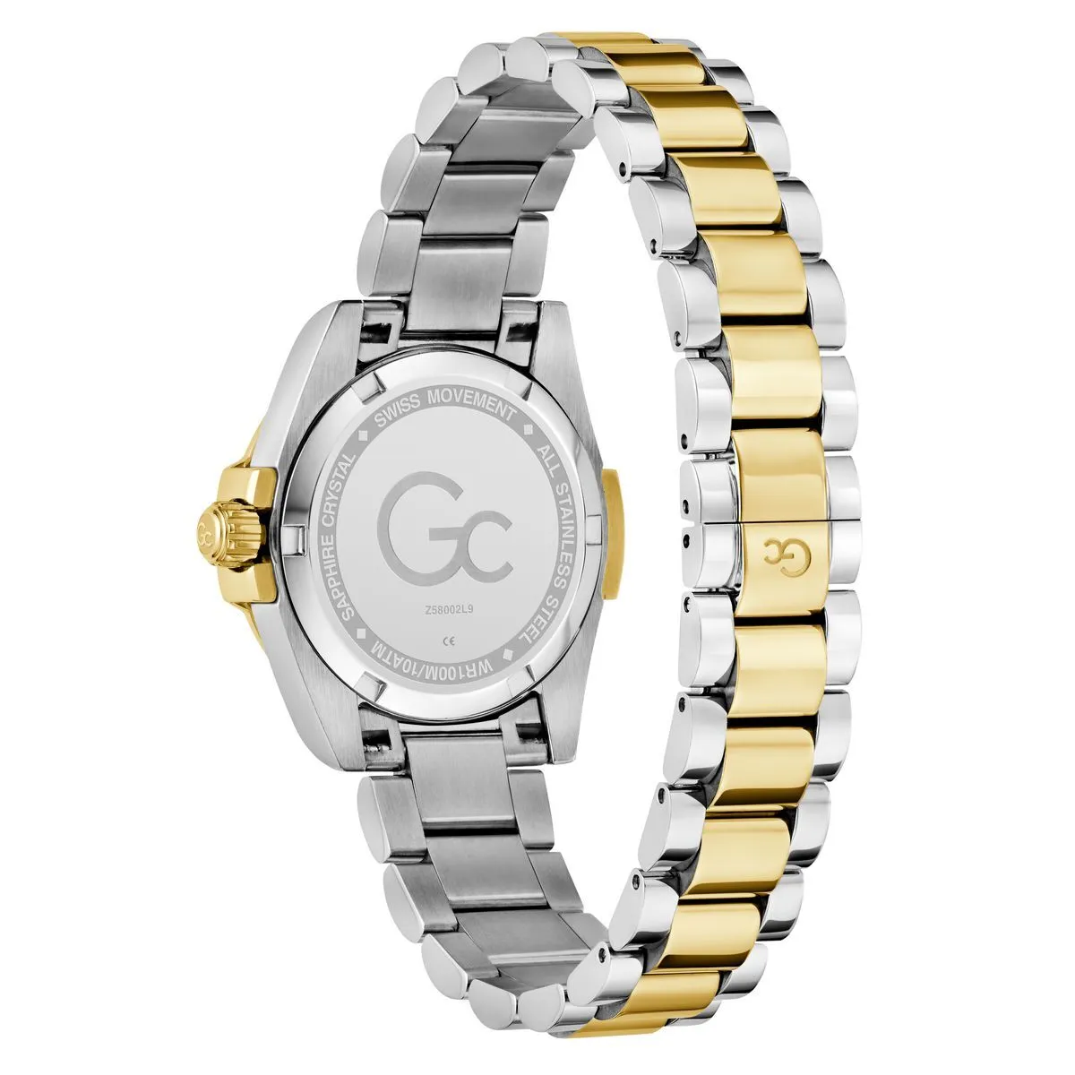Zweifarbige Armbanduhr mit grünem Zifferblatt