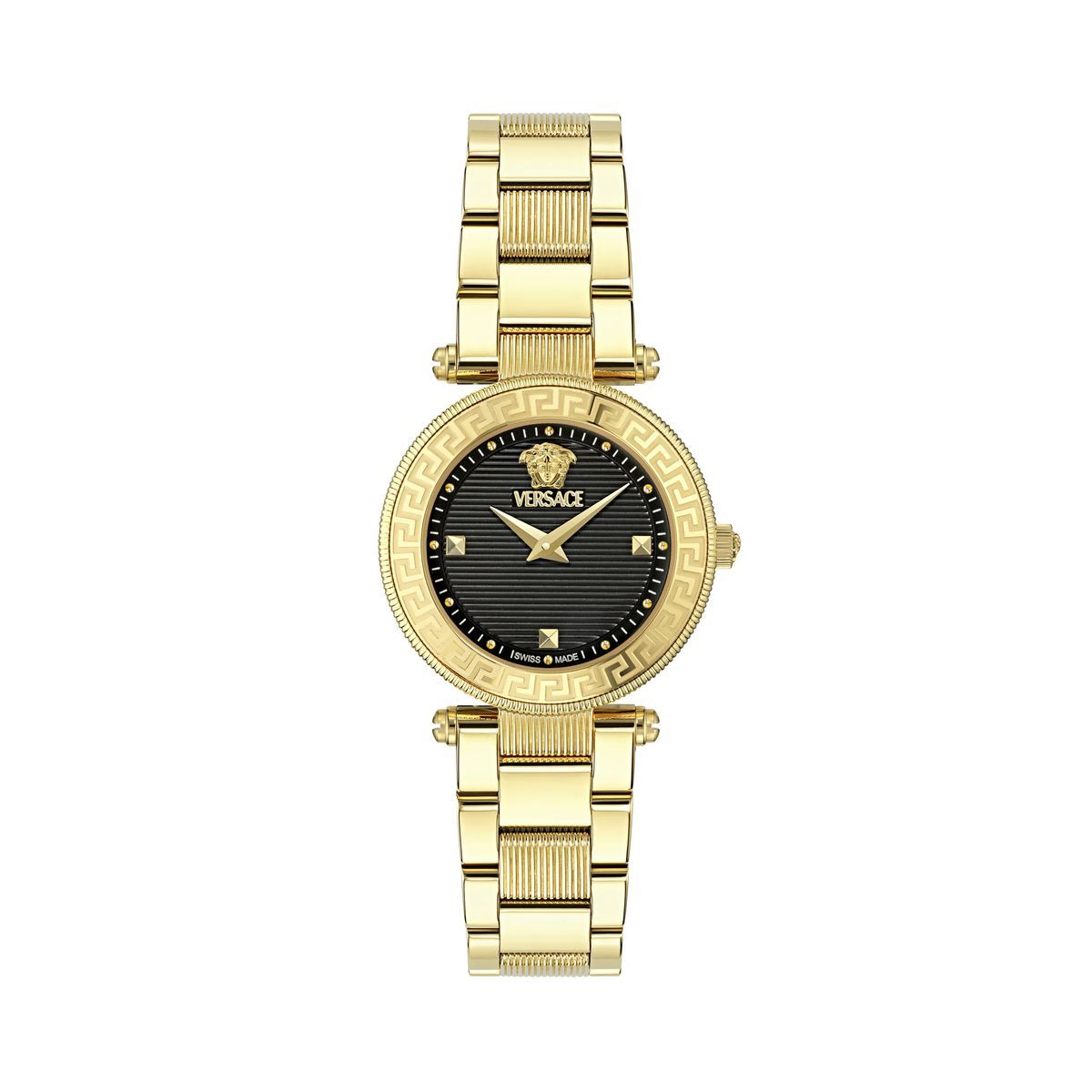 Goldfarbene Petite Zwei-Zeiger Quarz Uhr