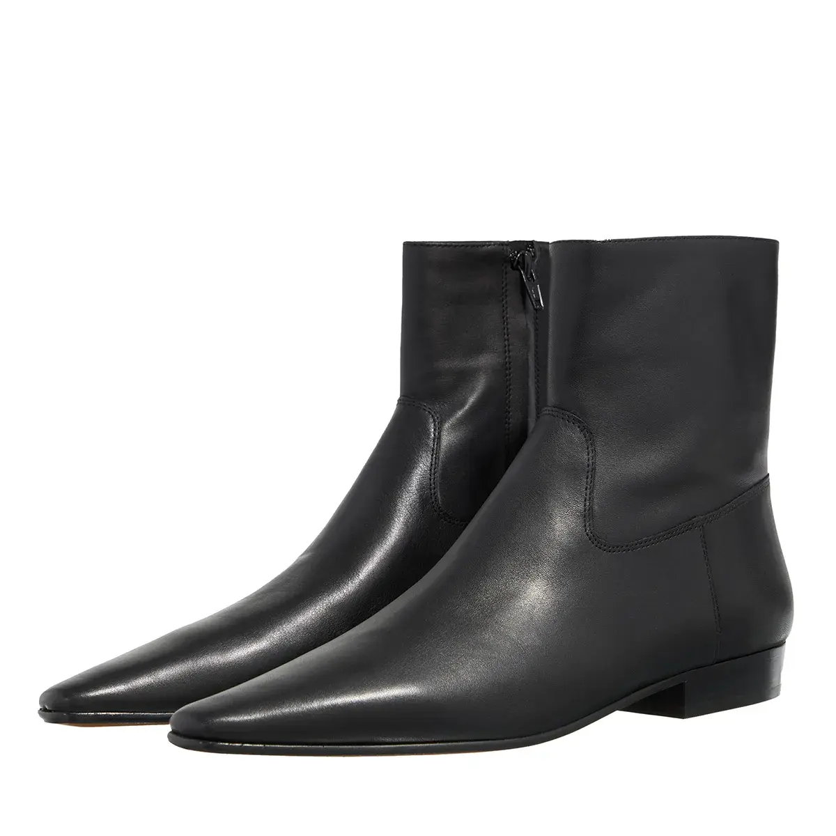 Klassische spitze Leder-Stiefeletten