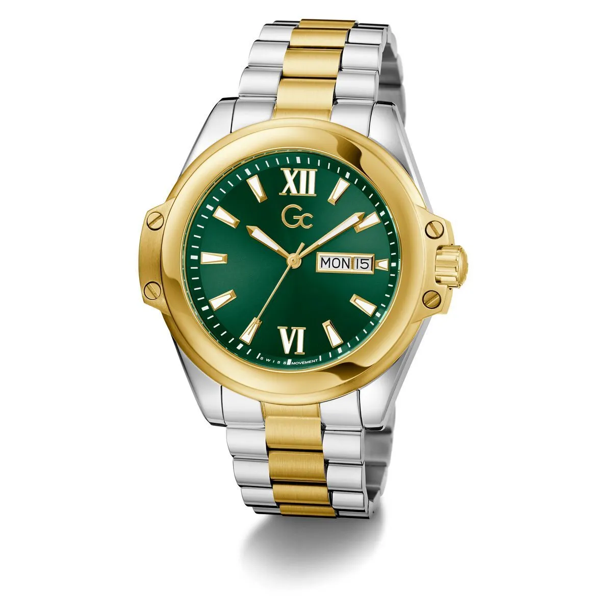 Grün Zifferblatt Zweifarbige Armbanduhr
