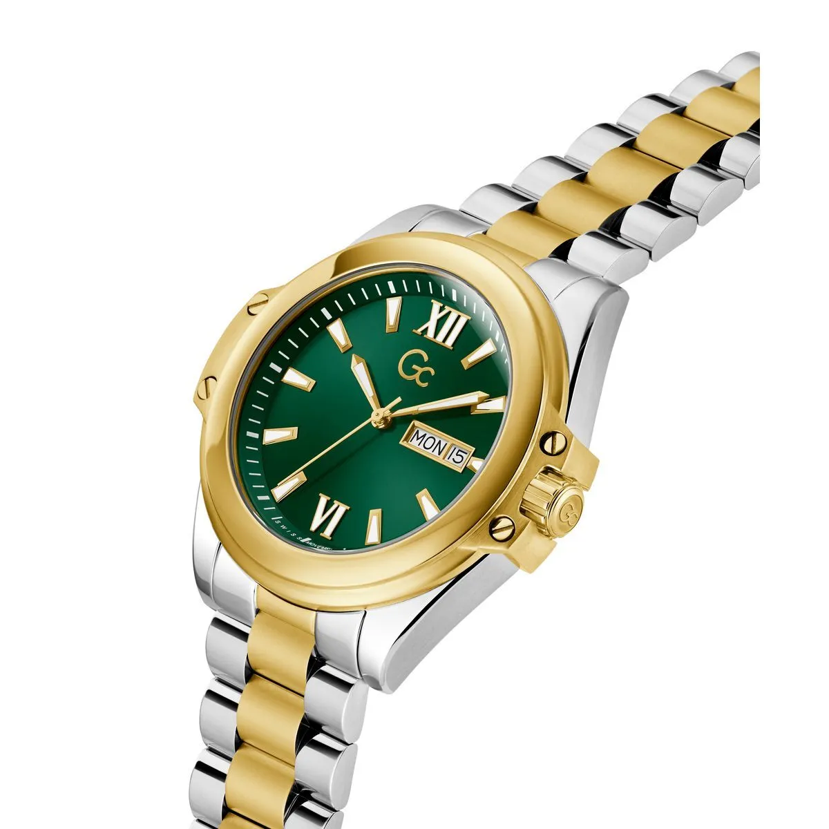 Grün Zifferblatt Zweifarbige Armbanduhr