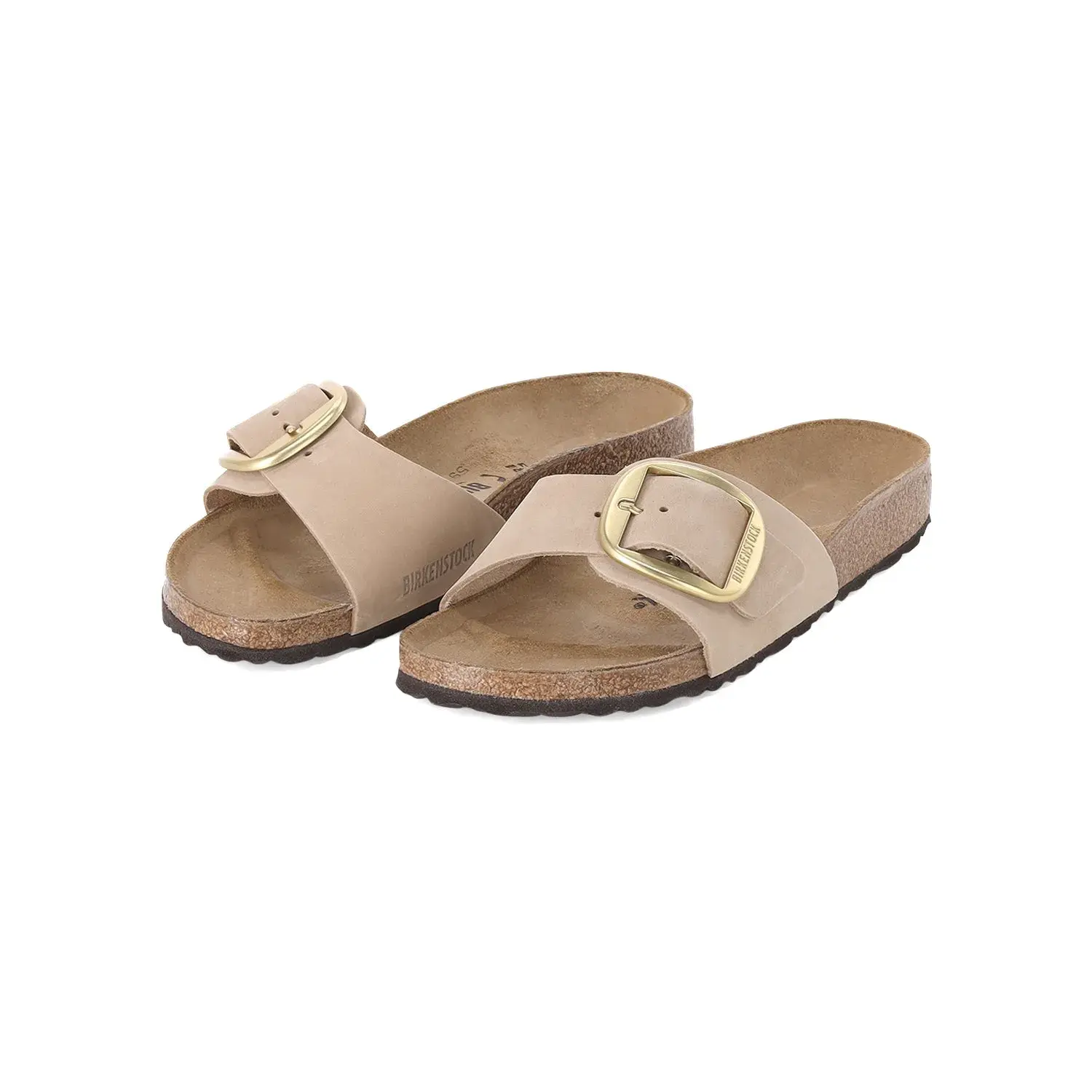 Beiger Slide-Sandale mit Schnallendetail