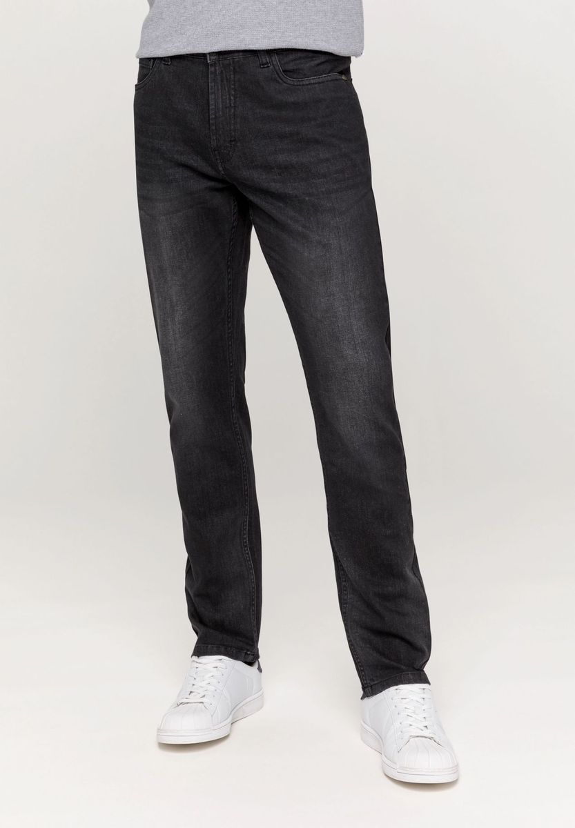 Schwarze Slim-Fit Jeans mit Waschung