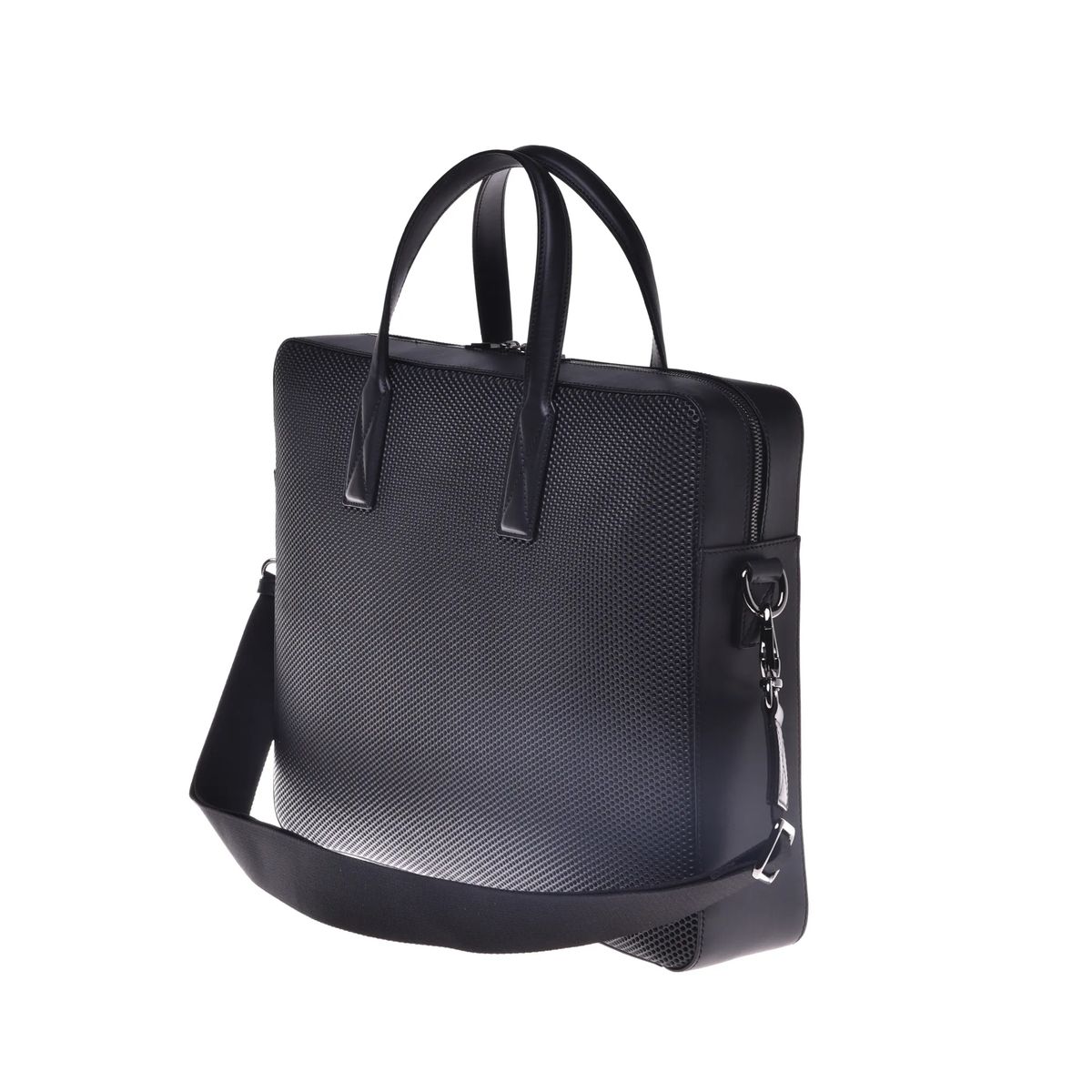 Business-Ledertasche mit Perforation und Riemen