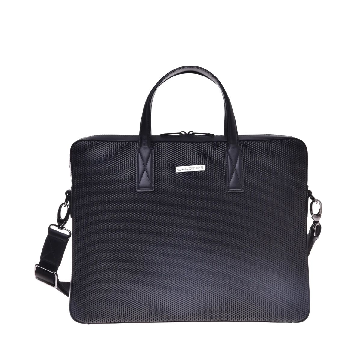 Business-Ledertasche mit Perforation und Riemen