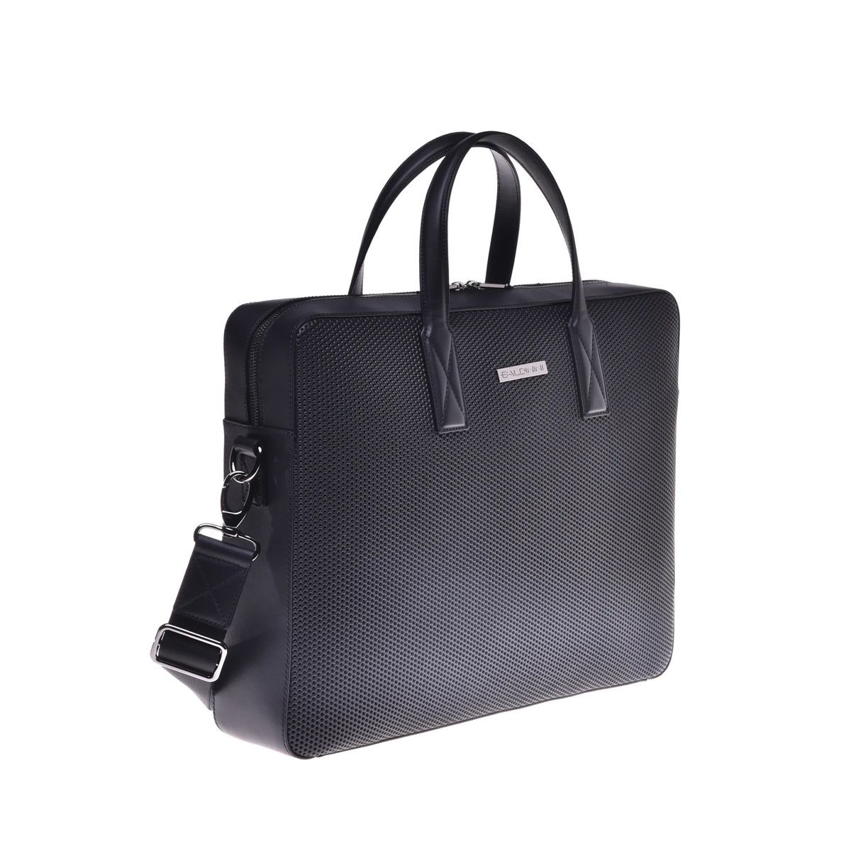 Business-Ledertasche mit Perforation und Riemen