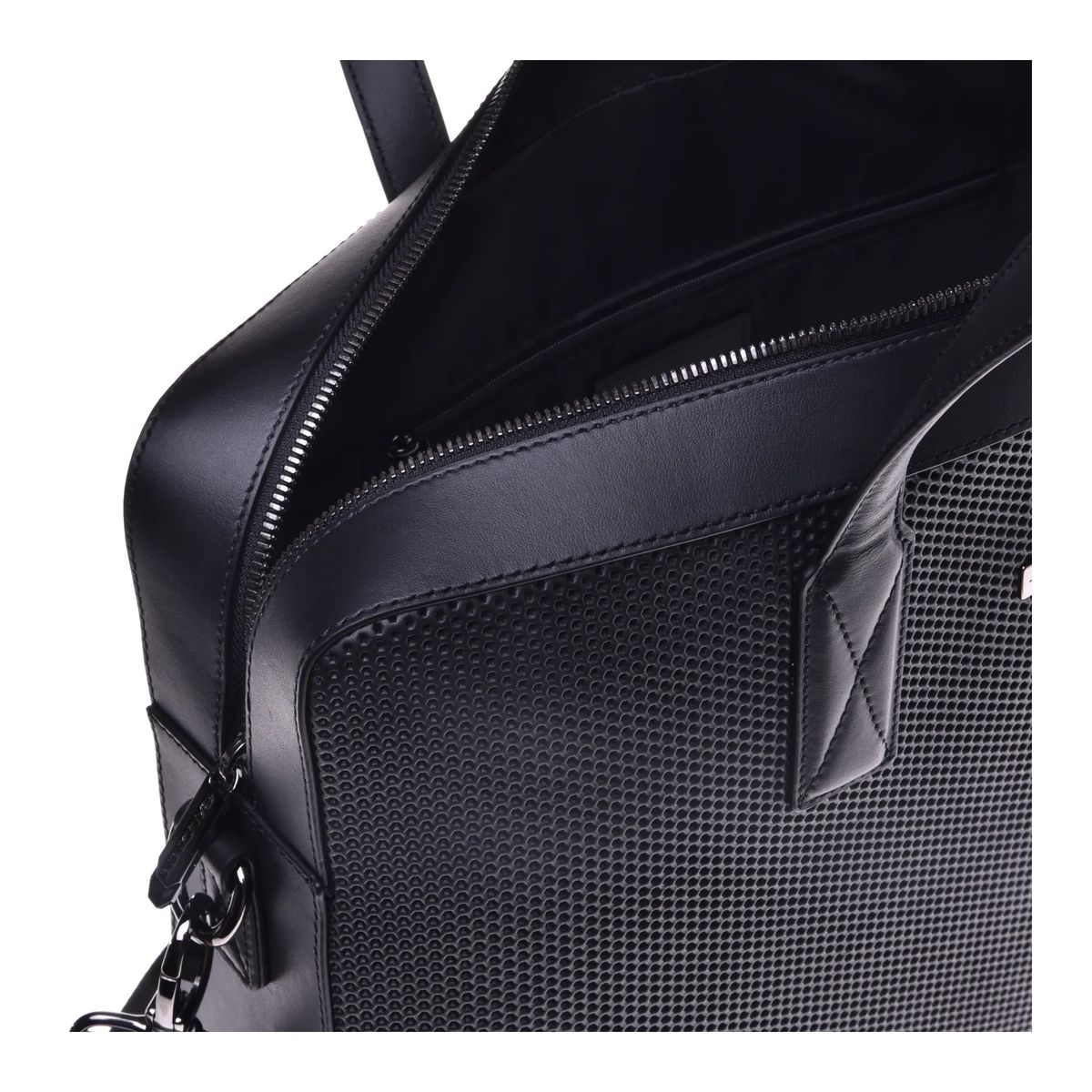Business-Ledertasche mit Perforation und Riemen
